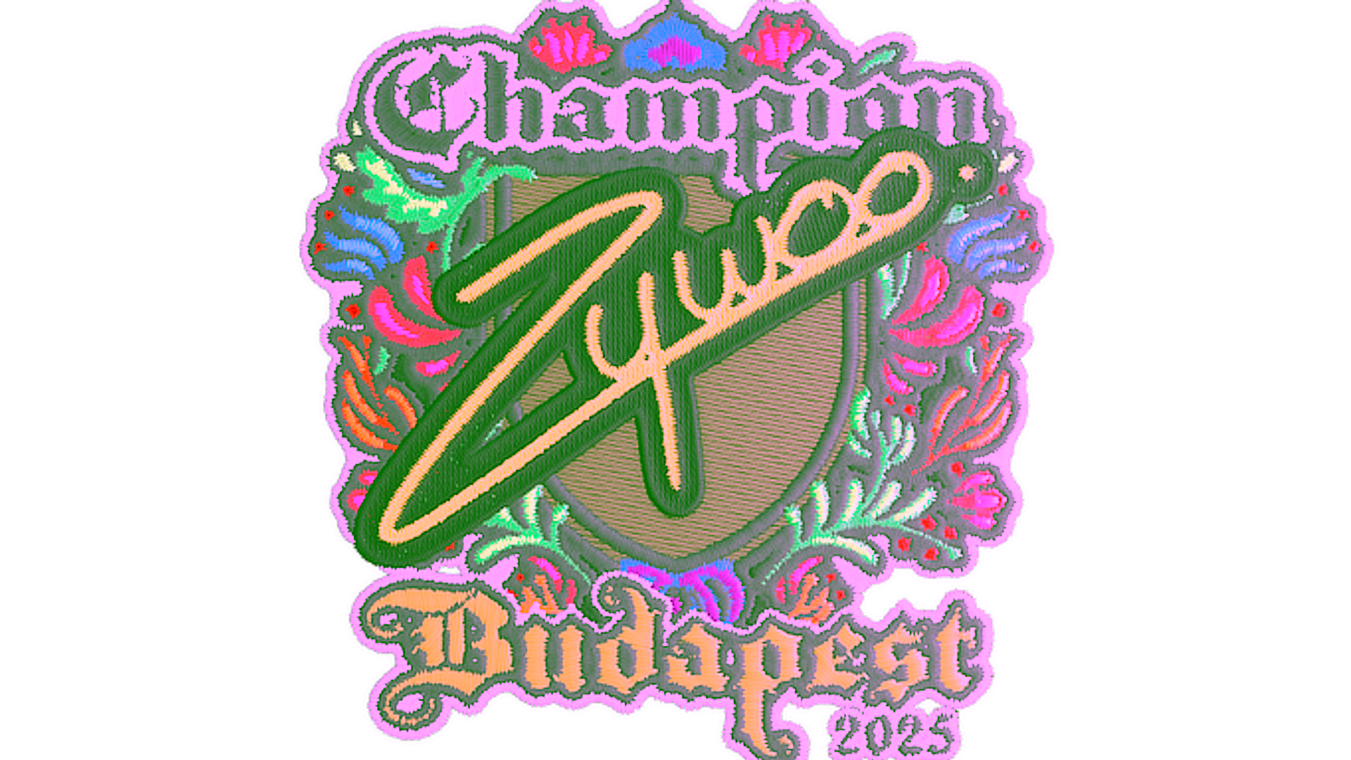 Display for Sticker | ZywOo (Embroidered, Champion) | Budapest 2025