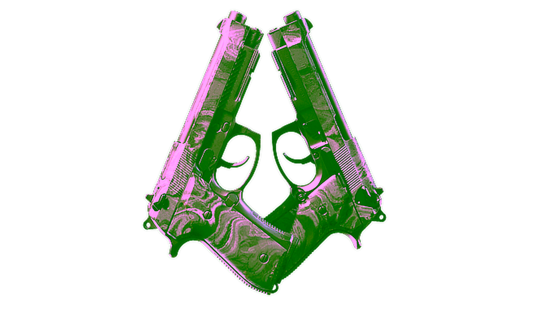 Display for Dual Berettas | Silver Pour (Well-Worn)