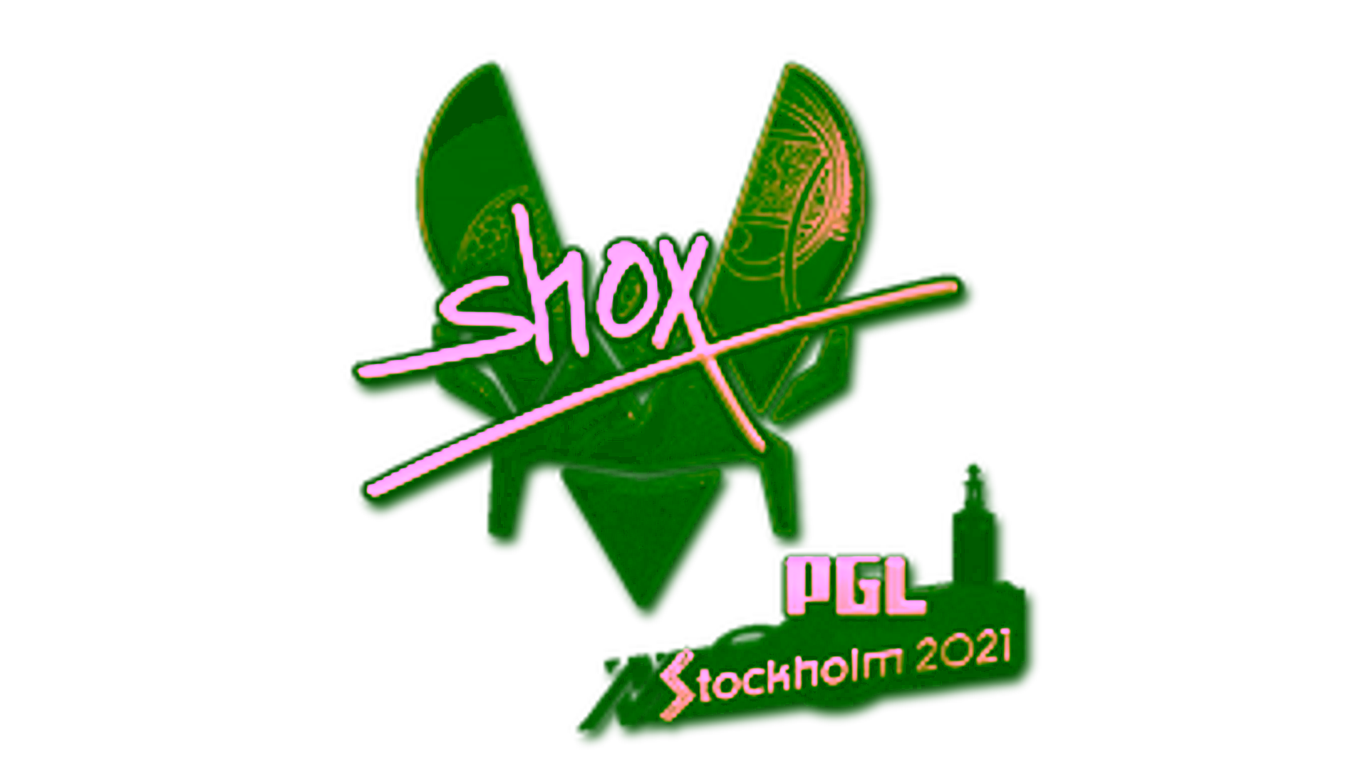Display for Sticker | shox (Gold) | Stockholm 2021
