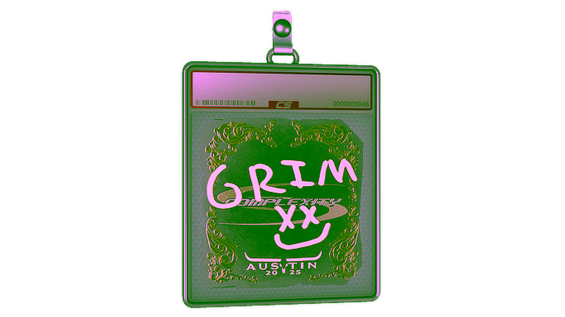 Affichage pour Sticker Slab | Grim (Gold) | Austin 2025