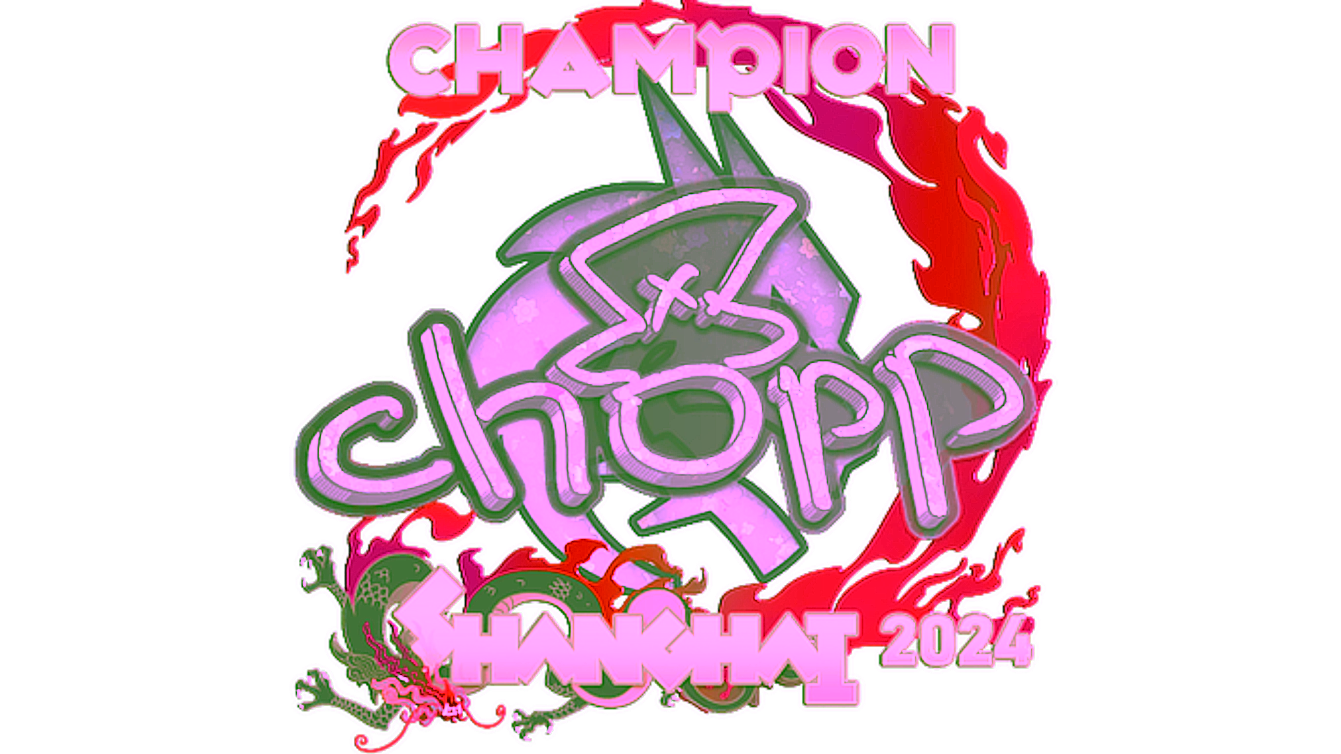 Visar för Sticker | chopper (Glitter, Champion) | Shanghai 2024