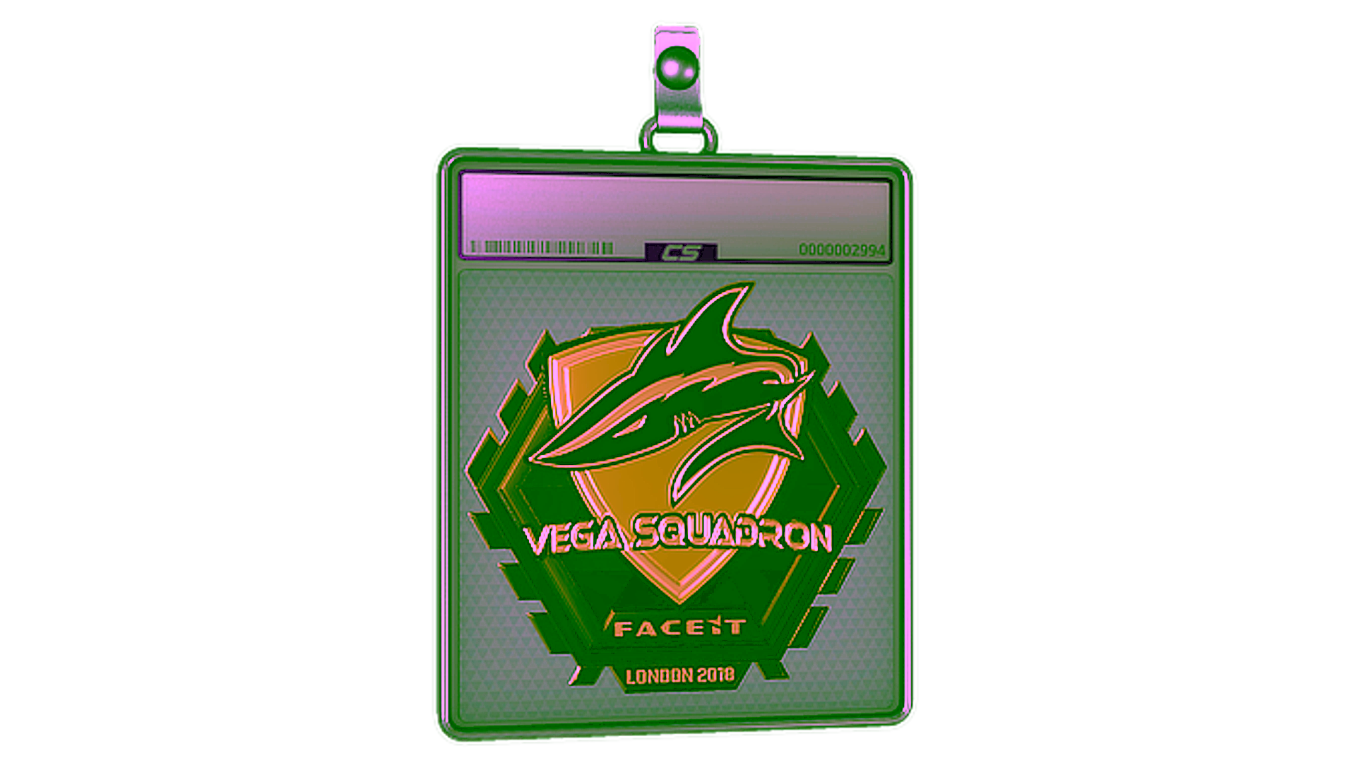 Display for Sticker Slab | Vega Squadron (Gold) | London 2018