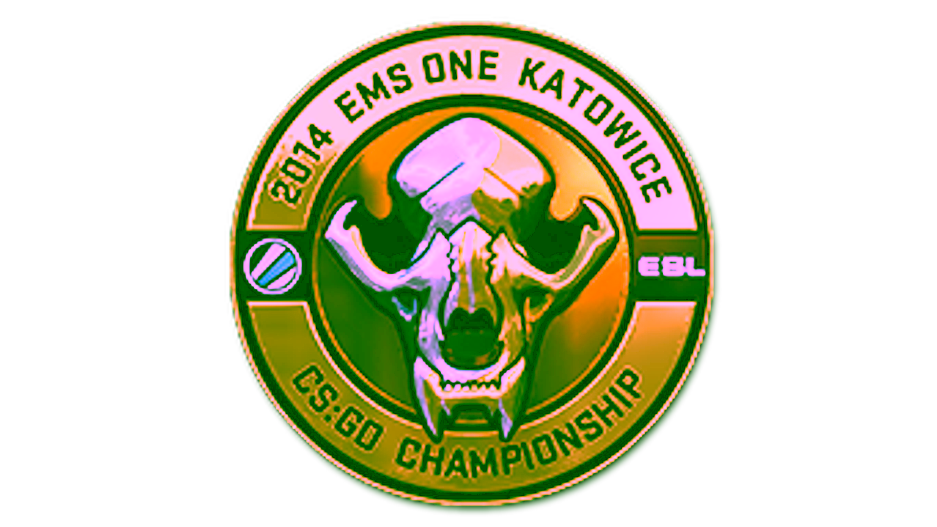 Visar för Sticker | Gold ESL Skull (Foil) | Katowice 2014