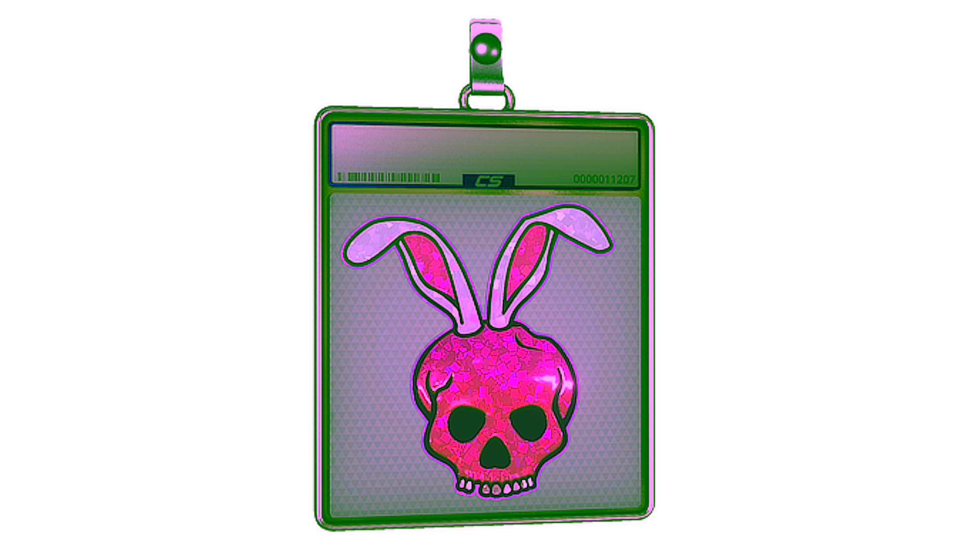 Display for Sticker Slab | Skull Bunny (Glitter)