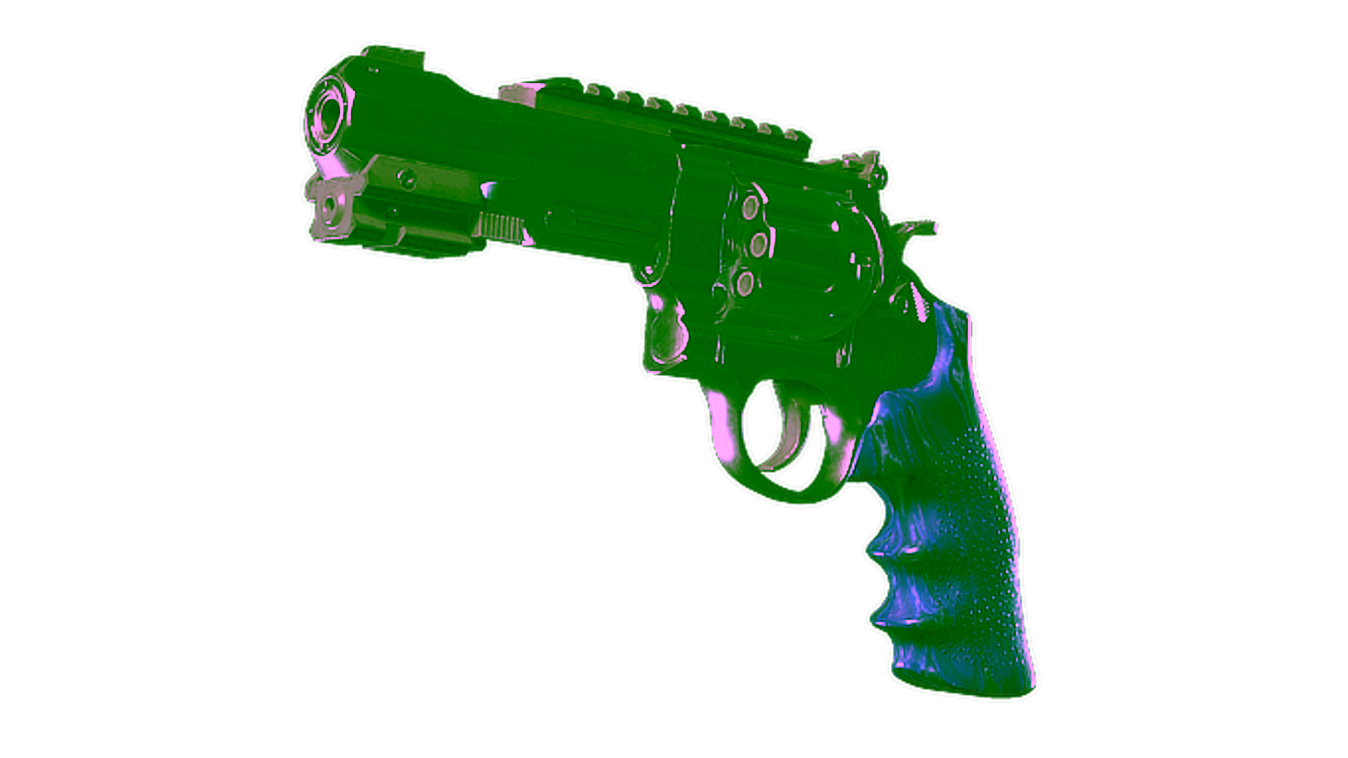 Display for Souvenir R8 Revolver | Cobalt Grip (Well-Worn)