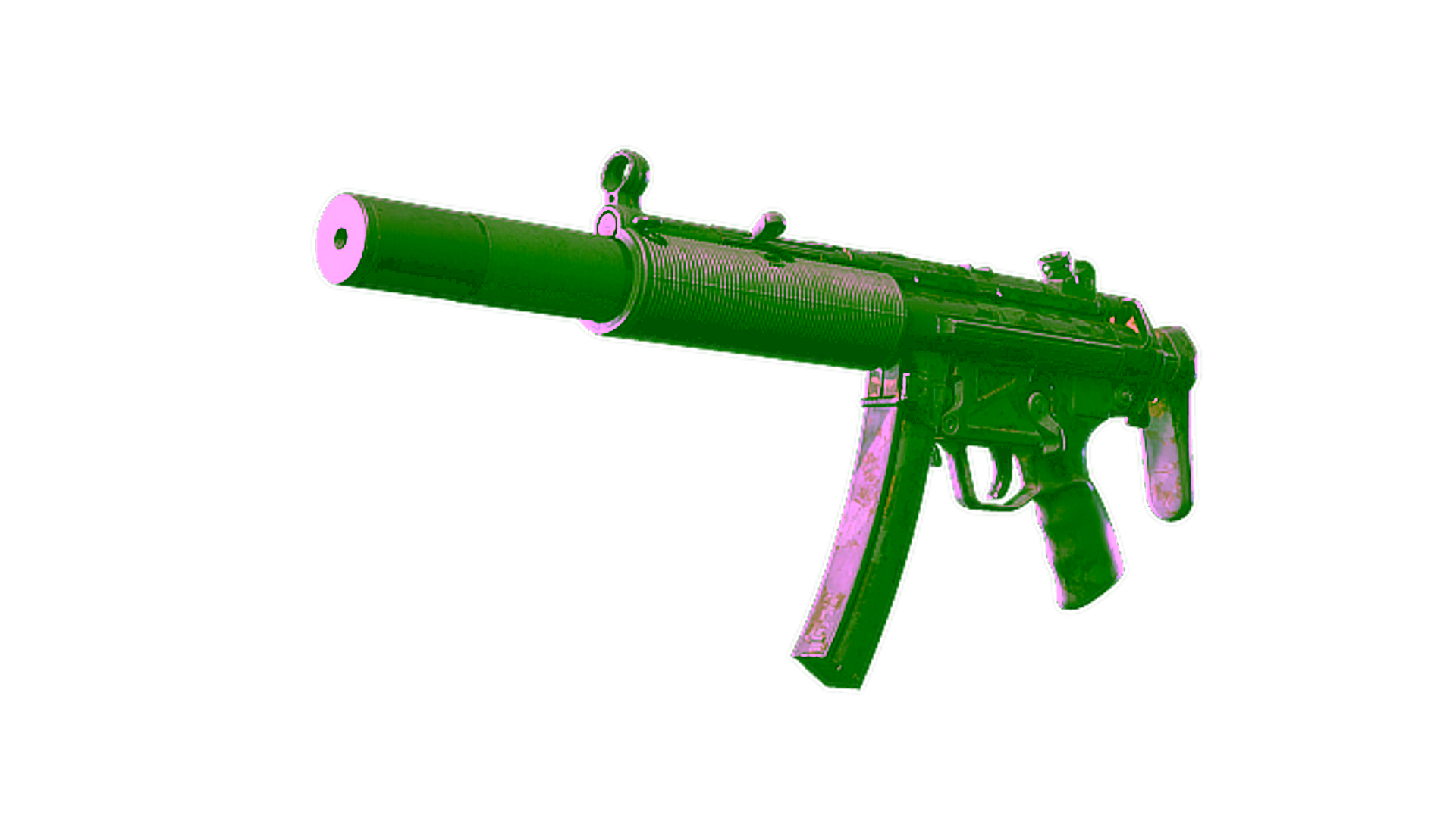 Display for Souvenir MP5-SD | Gold Leaf (Battle-Scarred)
