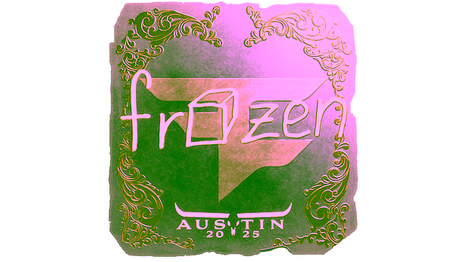 Display for Sticker | frozen (Gold) | Austin 2025