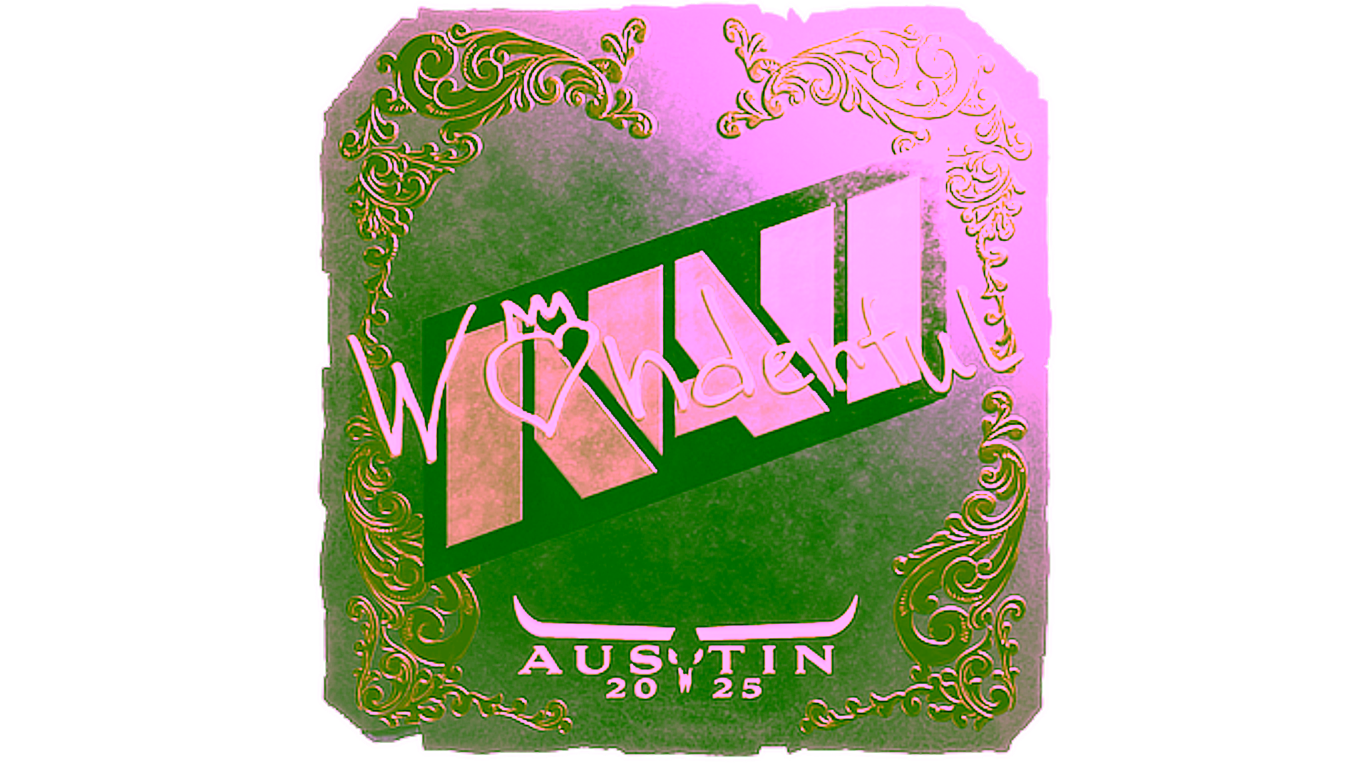 Display for Sticker | w0nderful (Gold) | Austin 2025