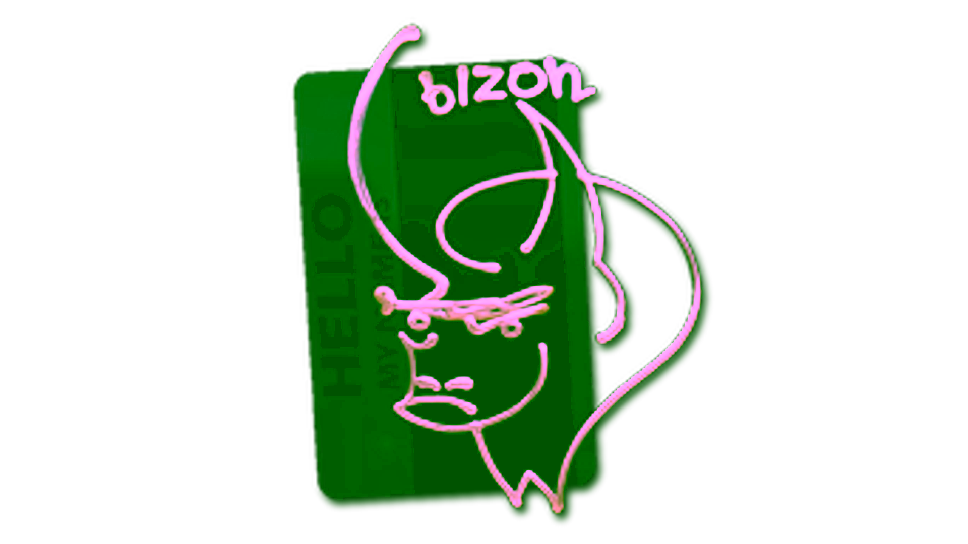 Display for Sticker | Hello PP-Bizon (Gold)