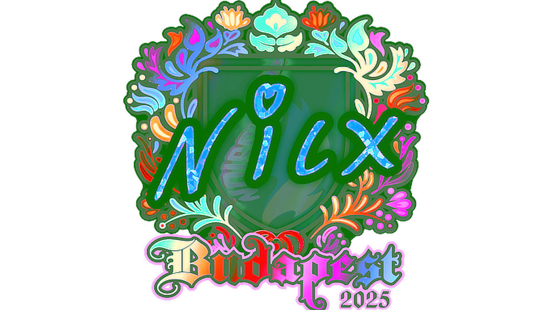 Sticker | nicx (Holo) | Budapest 2025 için görüntü