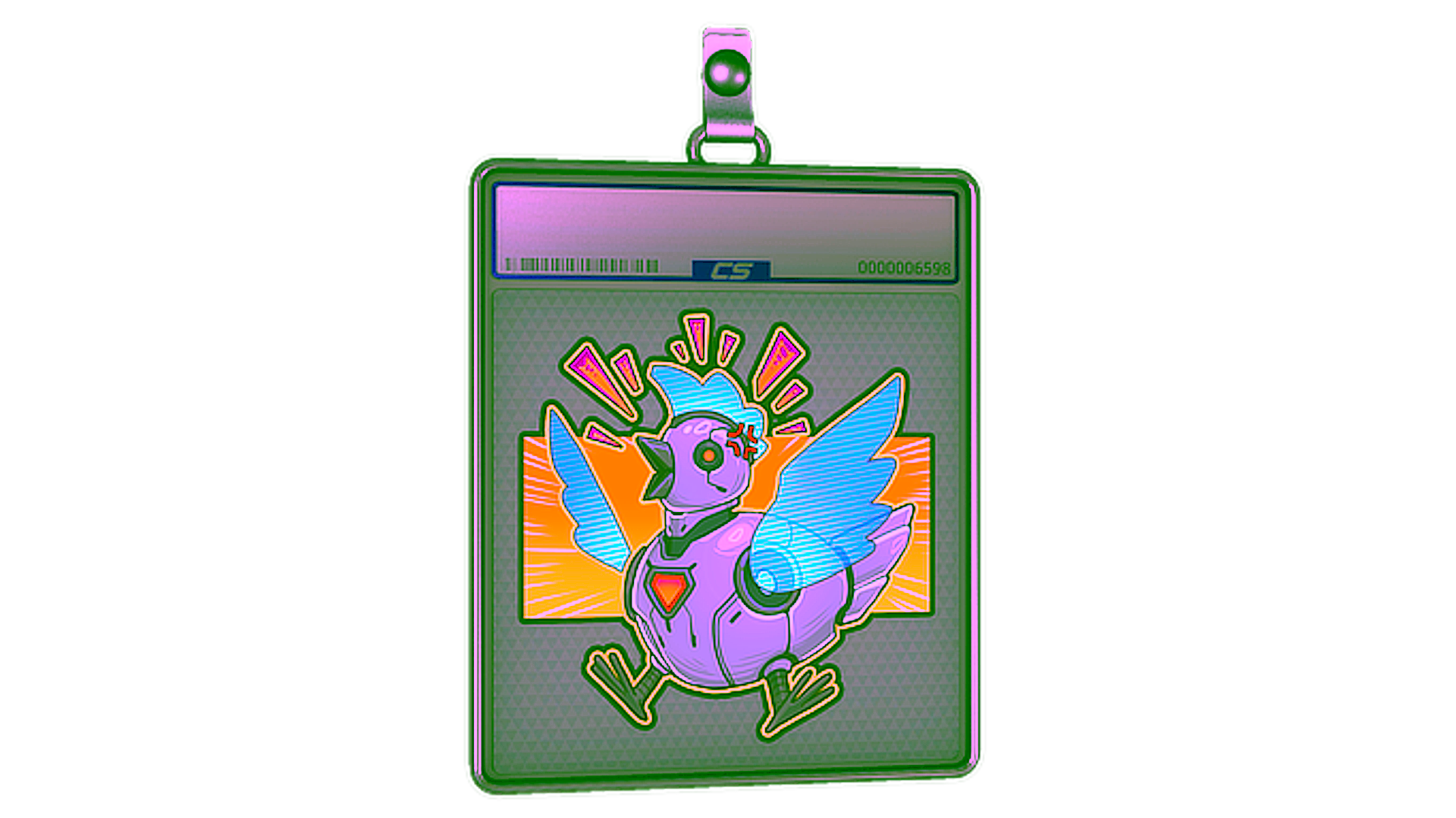 Affichage pour Sticker Slab | Cyber Chicken (Holo)