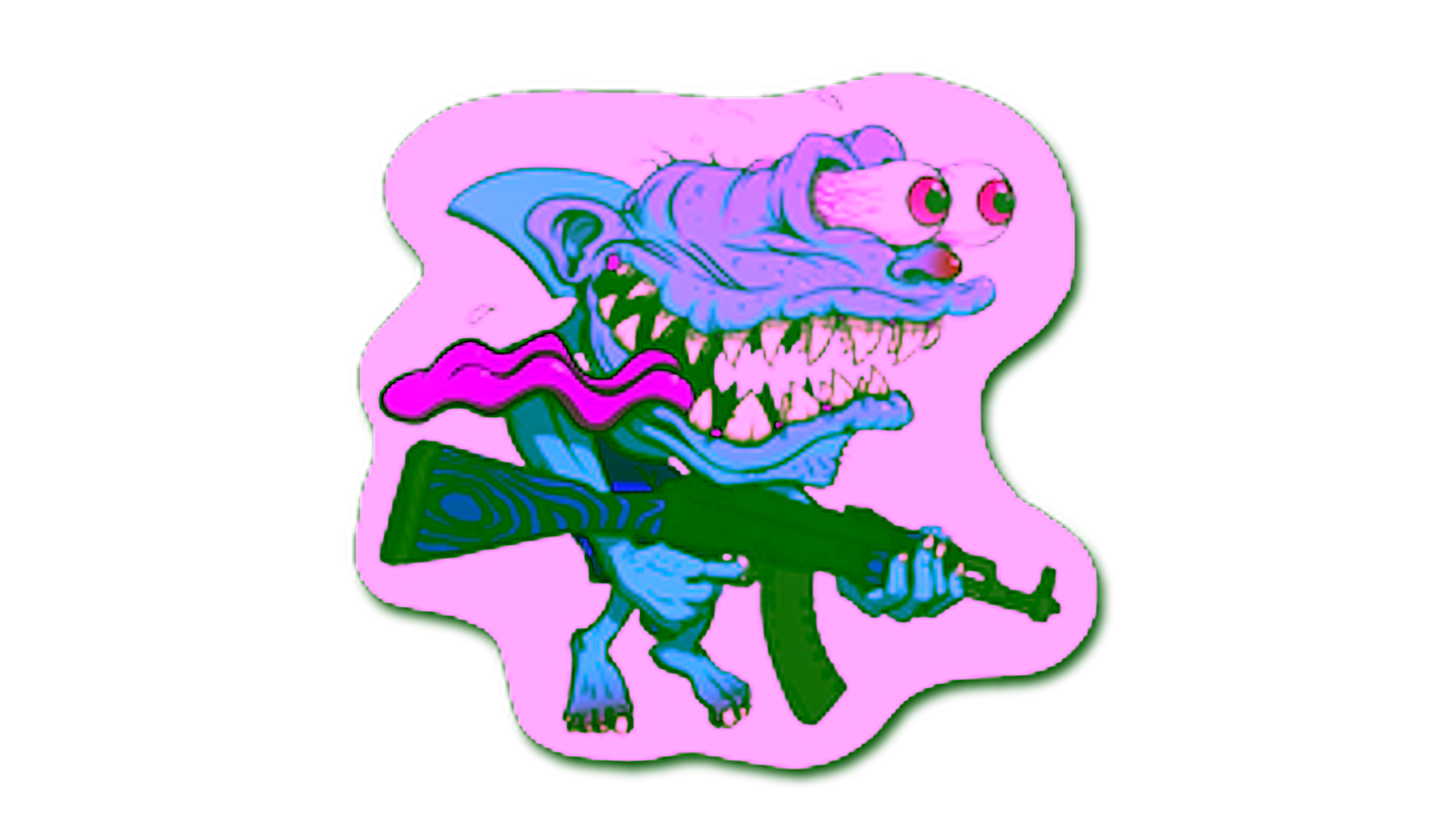 Display for Sticker | Blue Shark Shooter