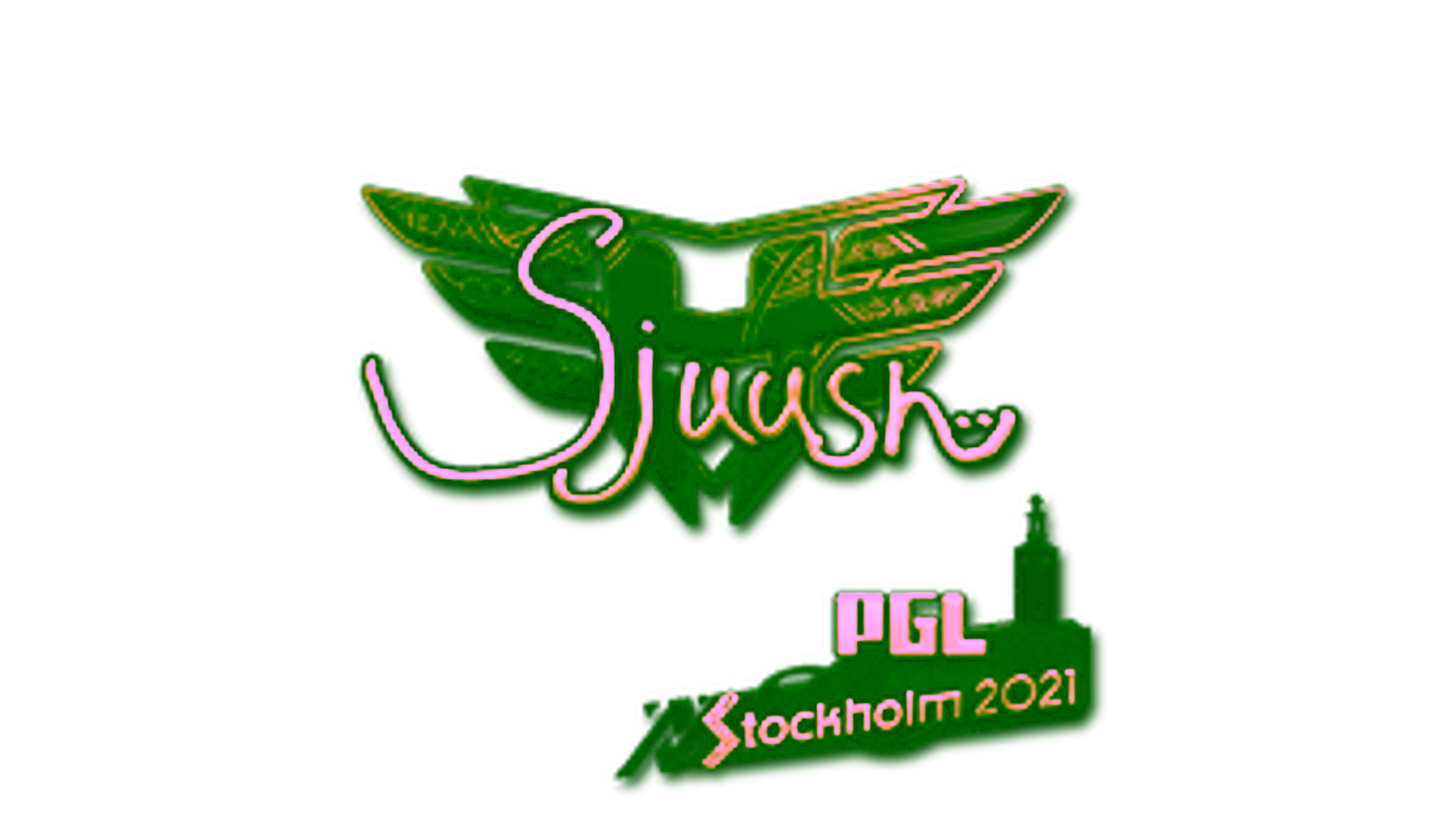 Display for Sticker | sjuush (Gold) | Stockholm 2021
