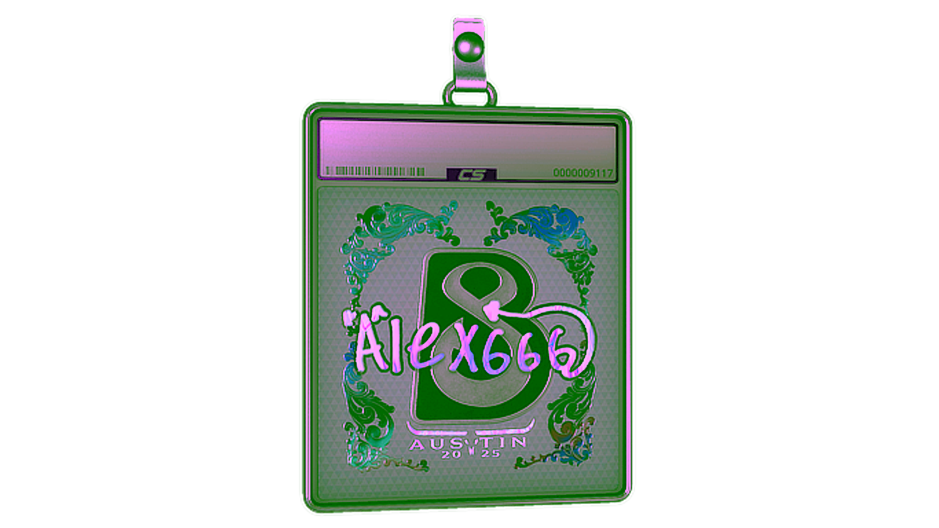 Display for Sticker Slab | alex666 (Holo) | Austin 2025