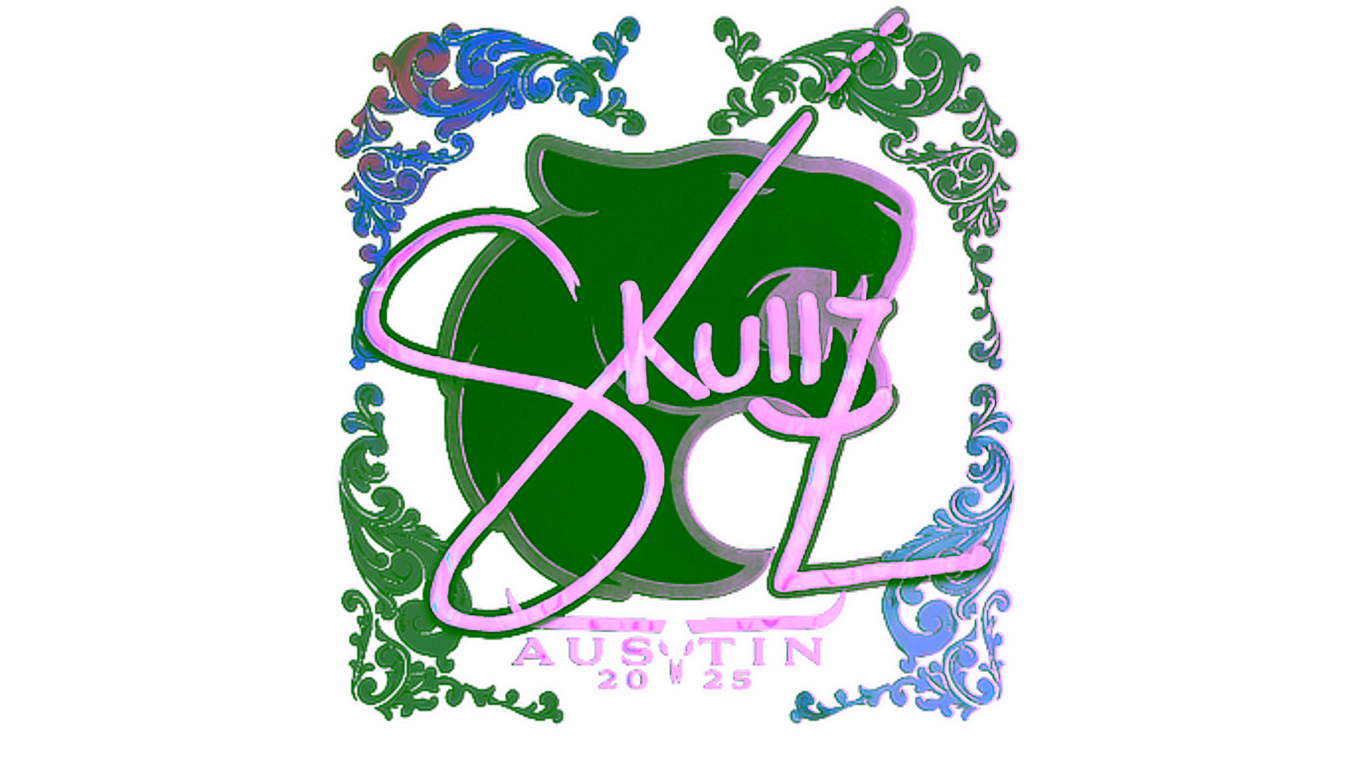 Display for Sticker | skullz (Holo) | Austin 2025