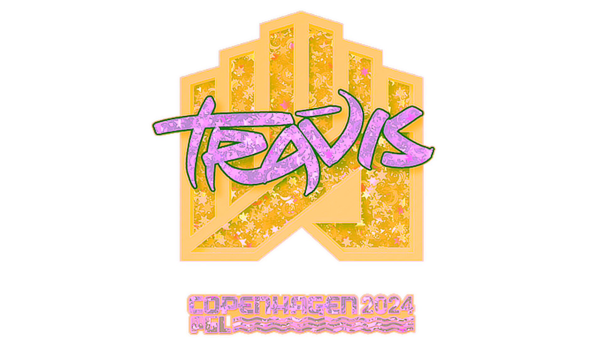 Visar för Sticker | TRAVIS (Glitter) | Copenhagen 2024