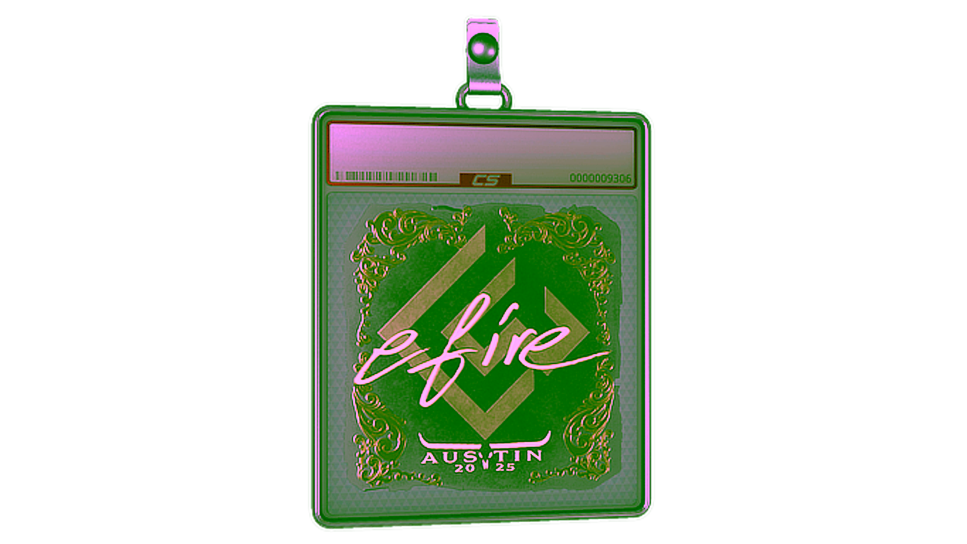 Exibição para Sticker Slab | efire (Gold) | Austin 2025