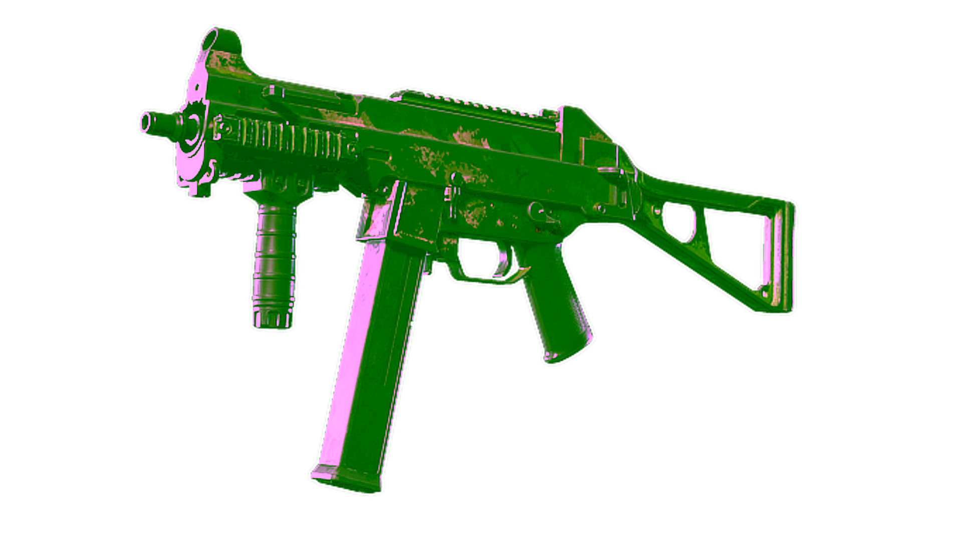 Display for Souvenir UMP-45 | Green Swirl (Battle-Scarred)