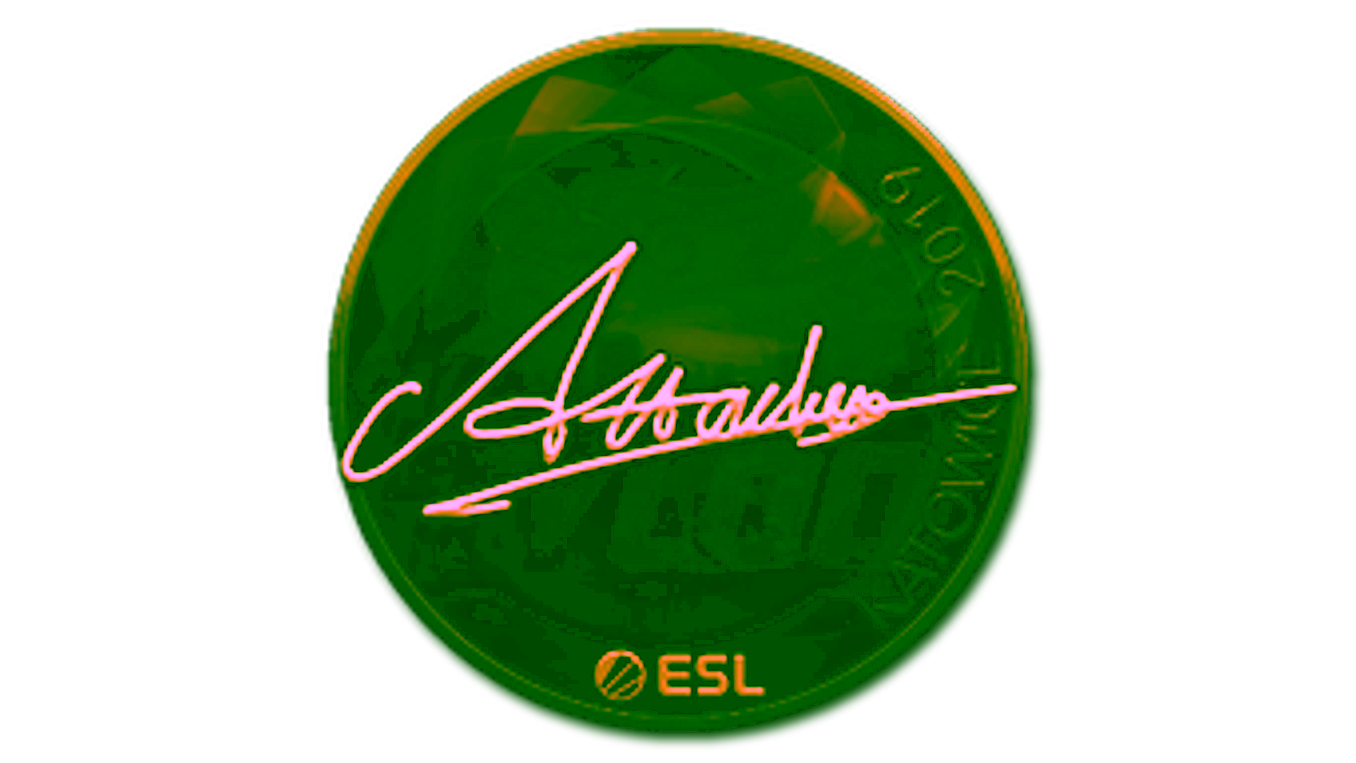 Display for Sticker | Attacker (Gold) | Katowice 2019