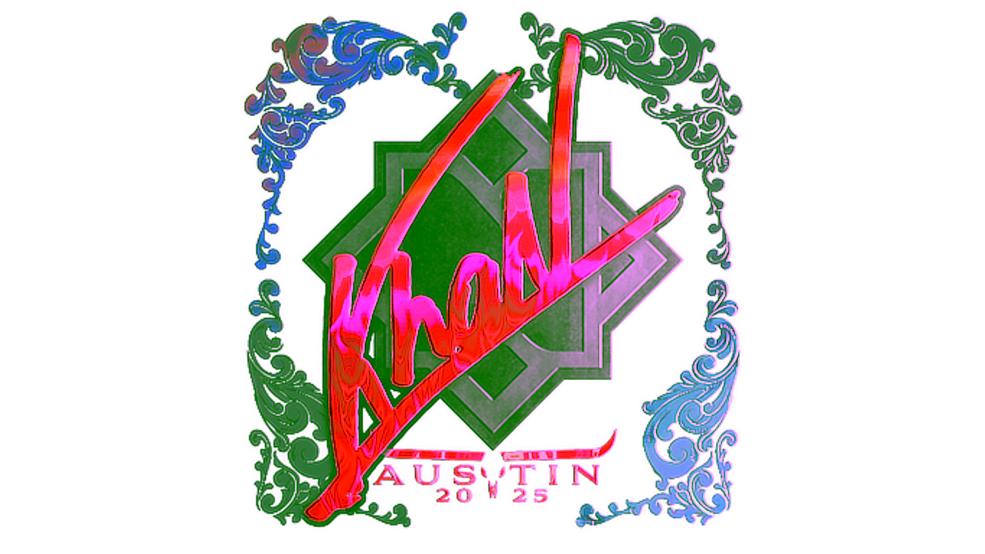 Display for Sticker | khaN (Holo) | Austin 2025