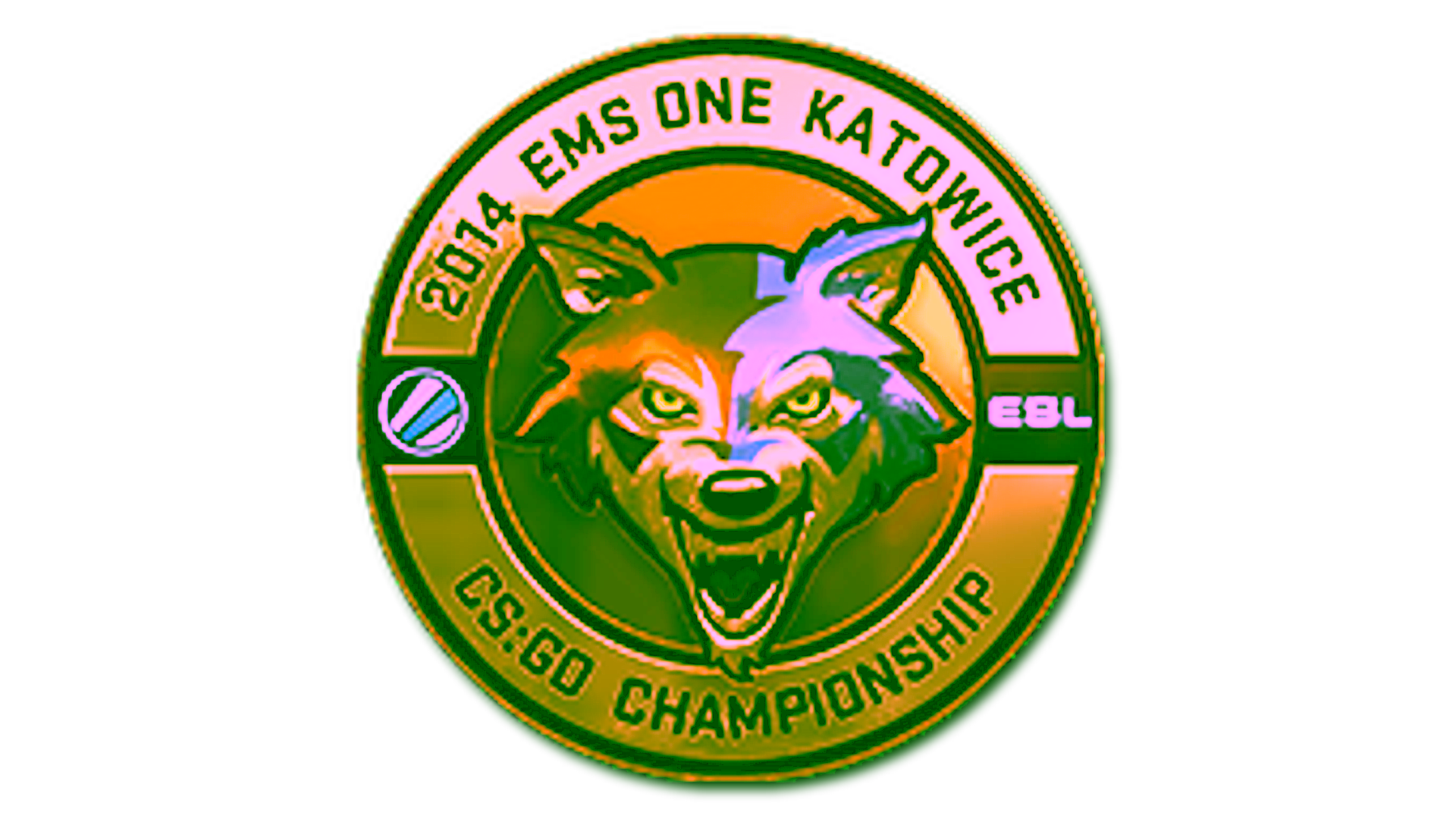 Display for Sticker | Gold ESL Wolf (Foil) | Katowice 2014