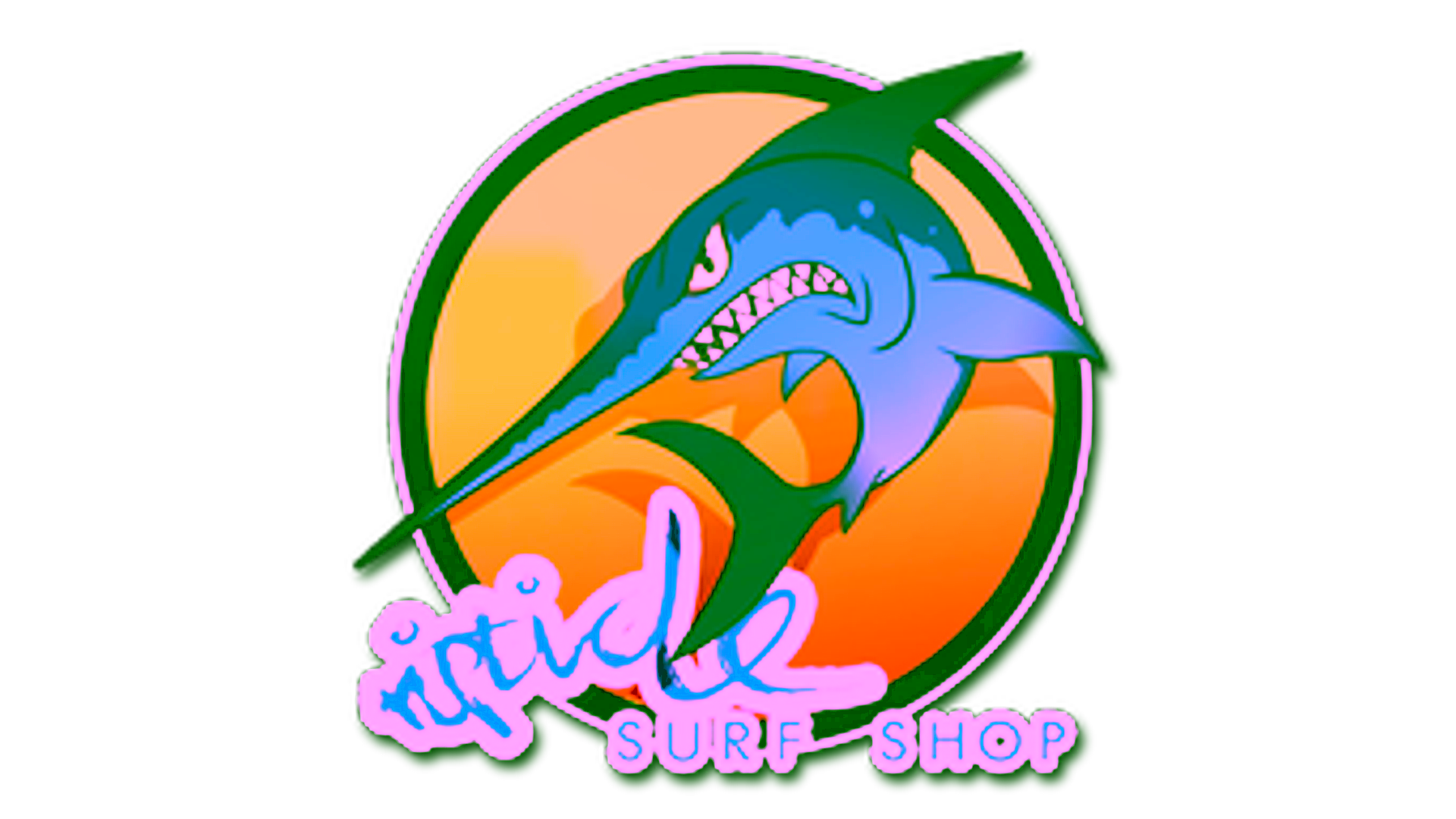 Display for Sticker | Ocean Sunset Stabbyfish
