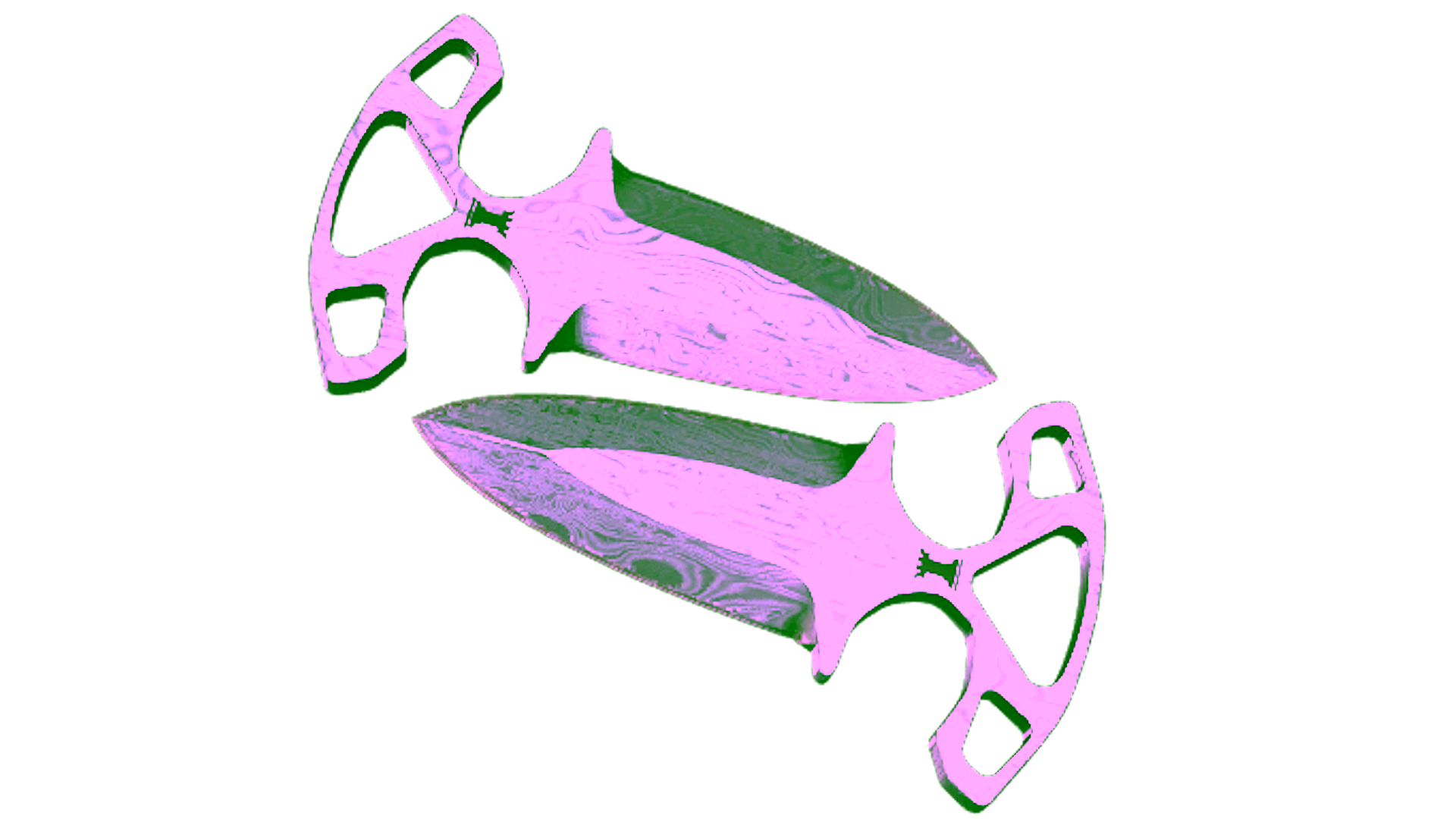 Display for ★ Shadow Daggers | Damascus Steel (Well-Worn)