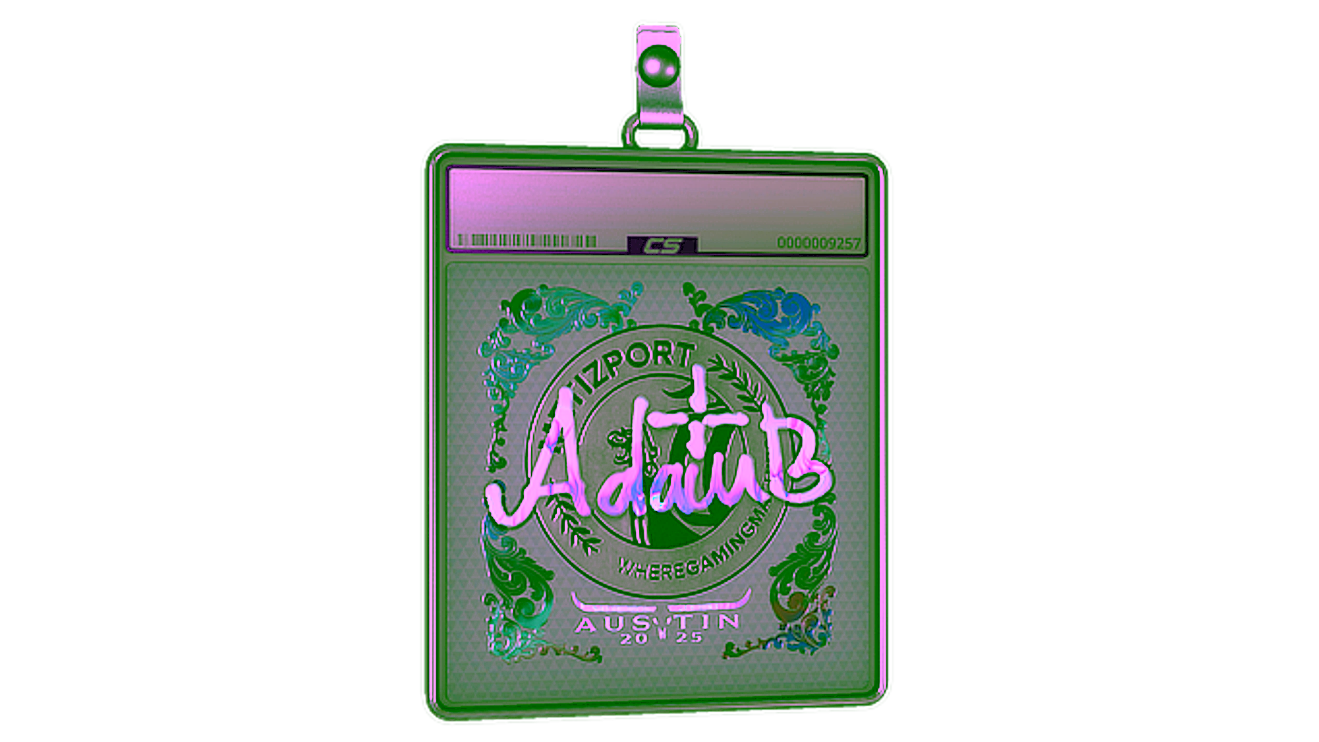 Display for Sticker Slab | adamb (Holo) | Austin 2025
