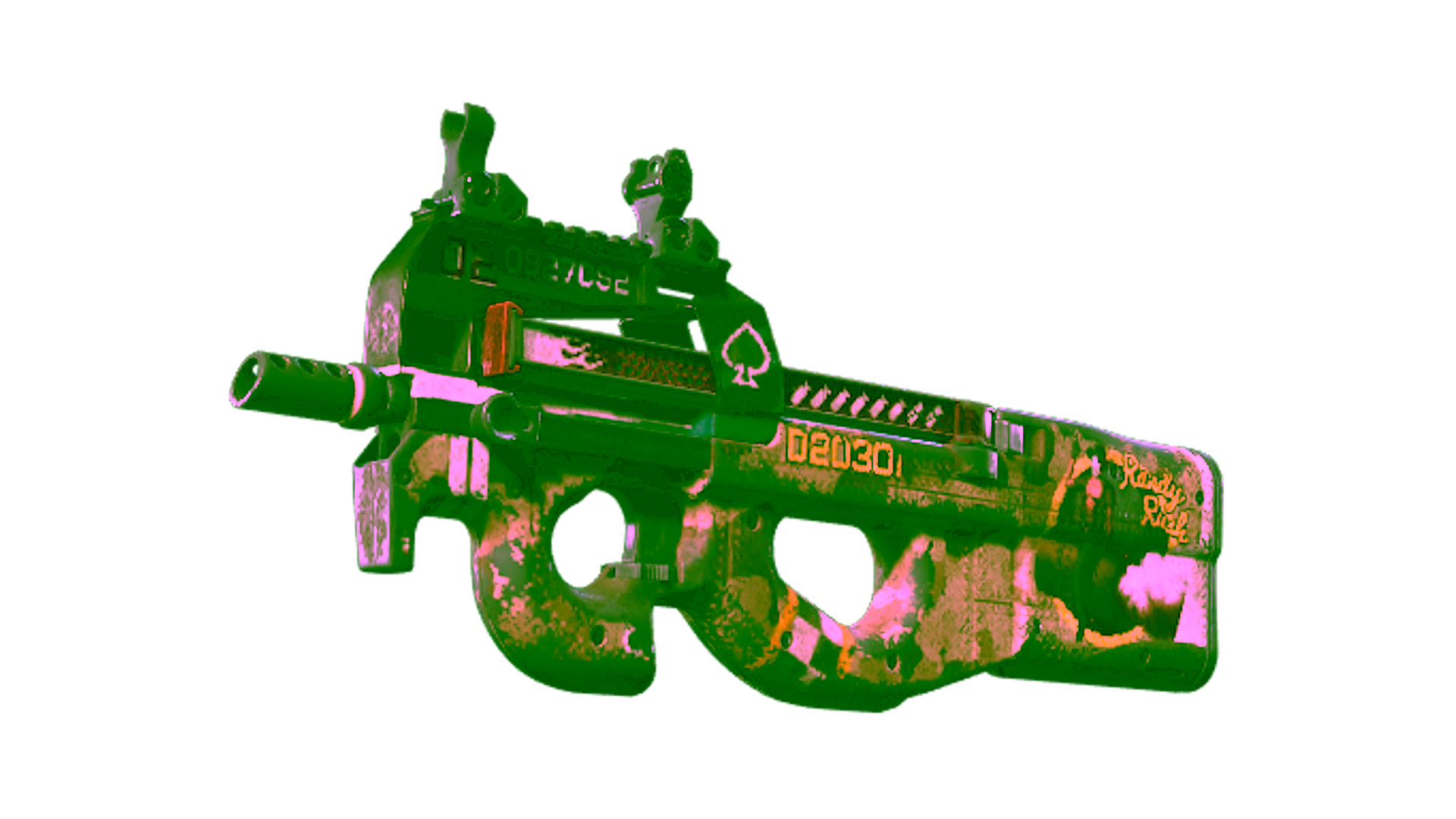 Display for StatTrak™ P90 | Randy Rush (Battle-Scarred)