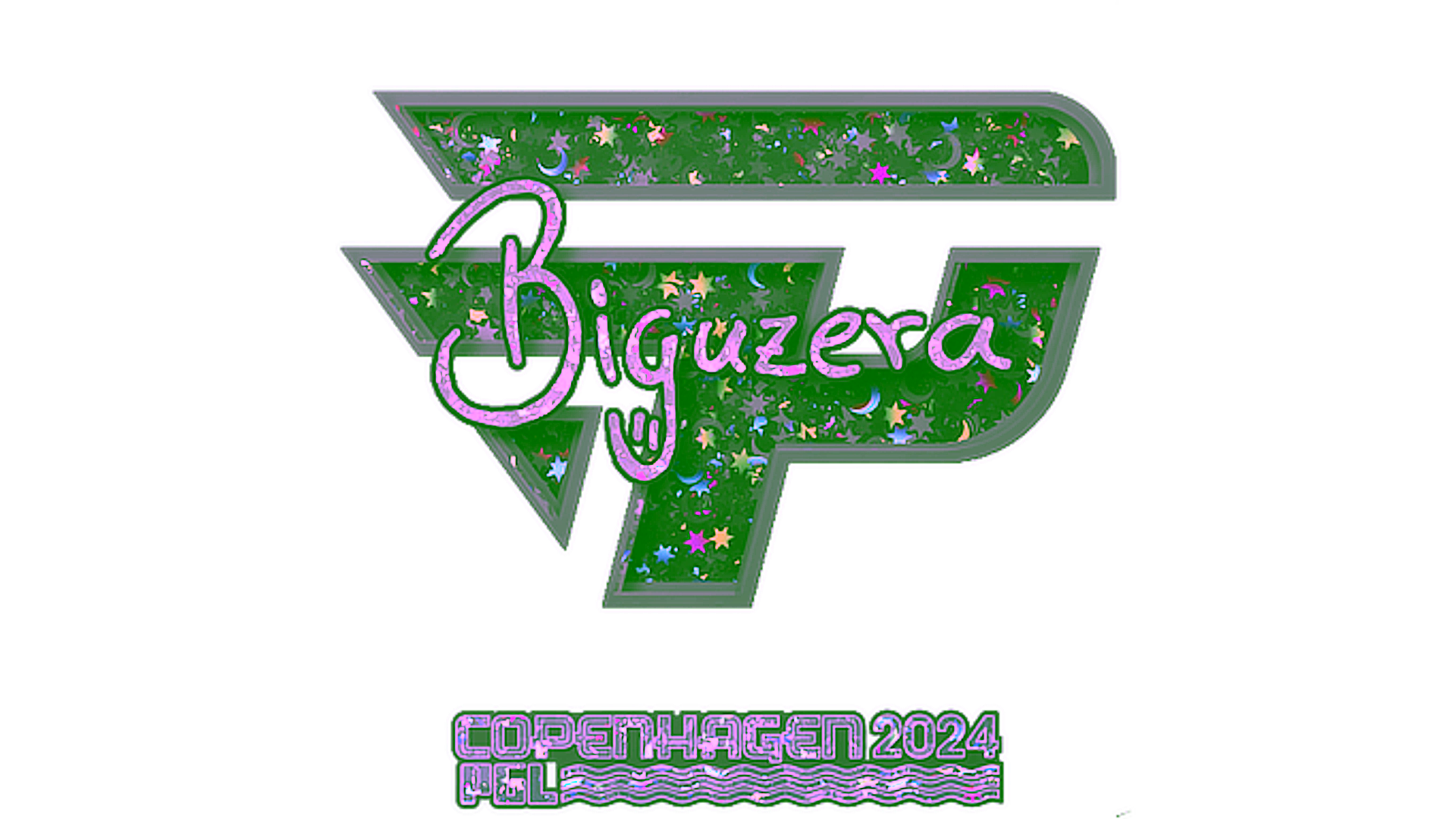 Display for Sticker | biguzera (Glitter) | Copenhagen 2024