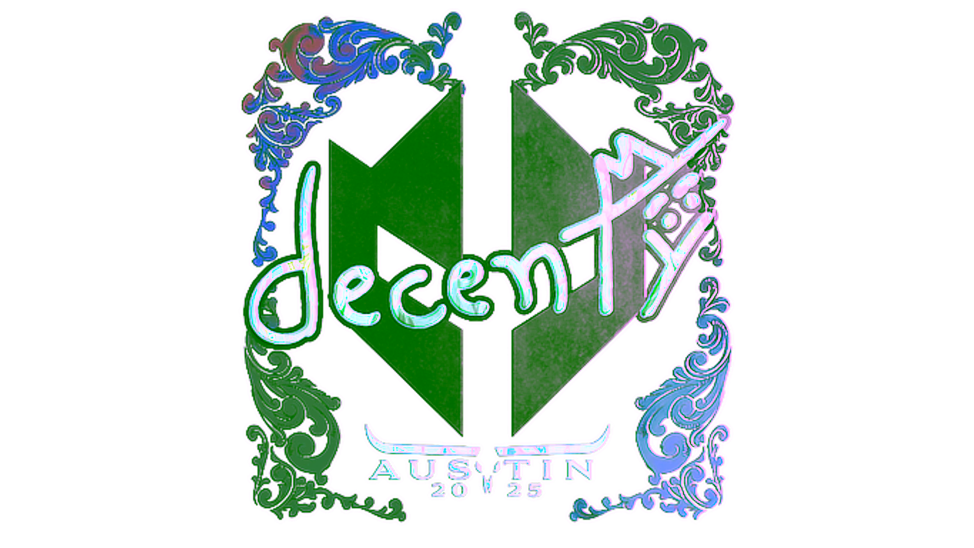 Display for Sticker | decenty (Holo) | Austin 2025