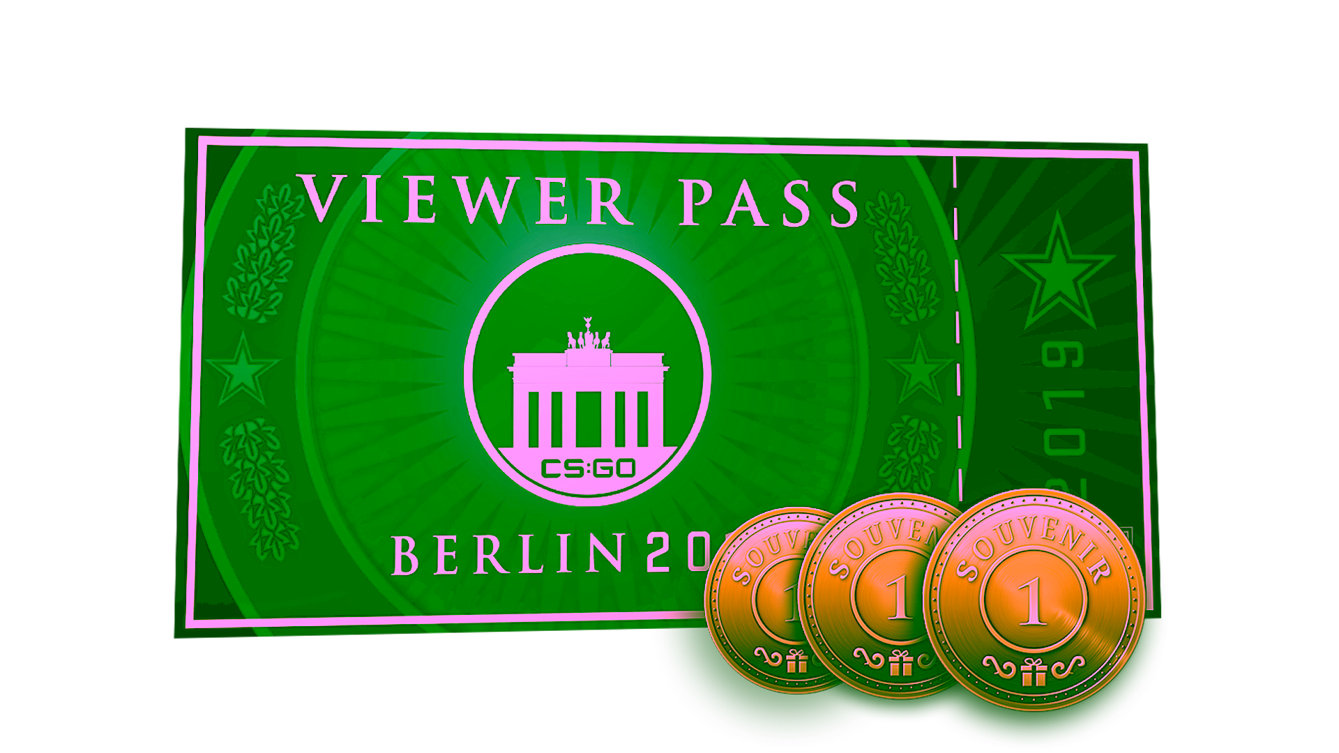 Display for Berlin 2019 Viewer Pass + 3 Souvenir Tokens