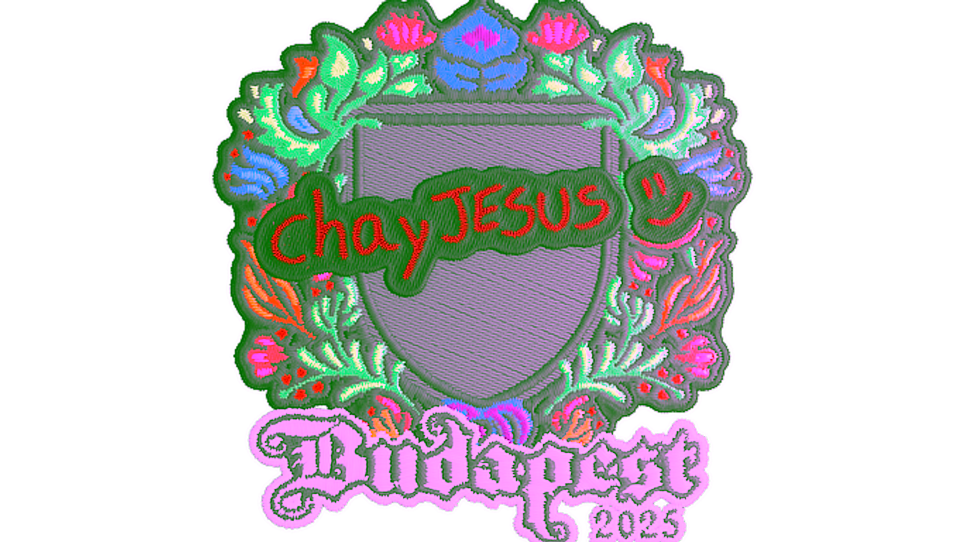 Display for Sticker | chayJESUS (Embroidered) | Budapest 2025