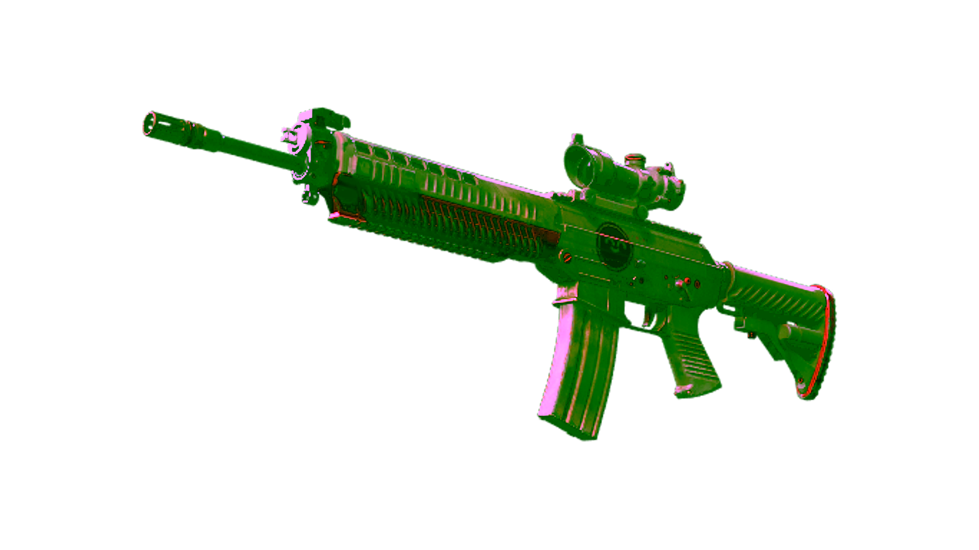 Display for Souvenir SG 553 | Berry Gel Coat (Well-Worn)