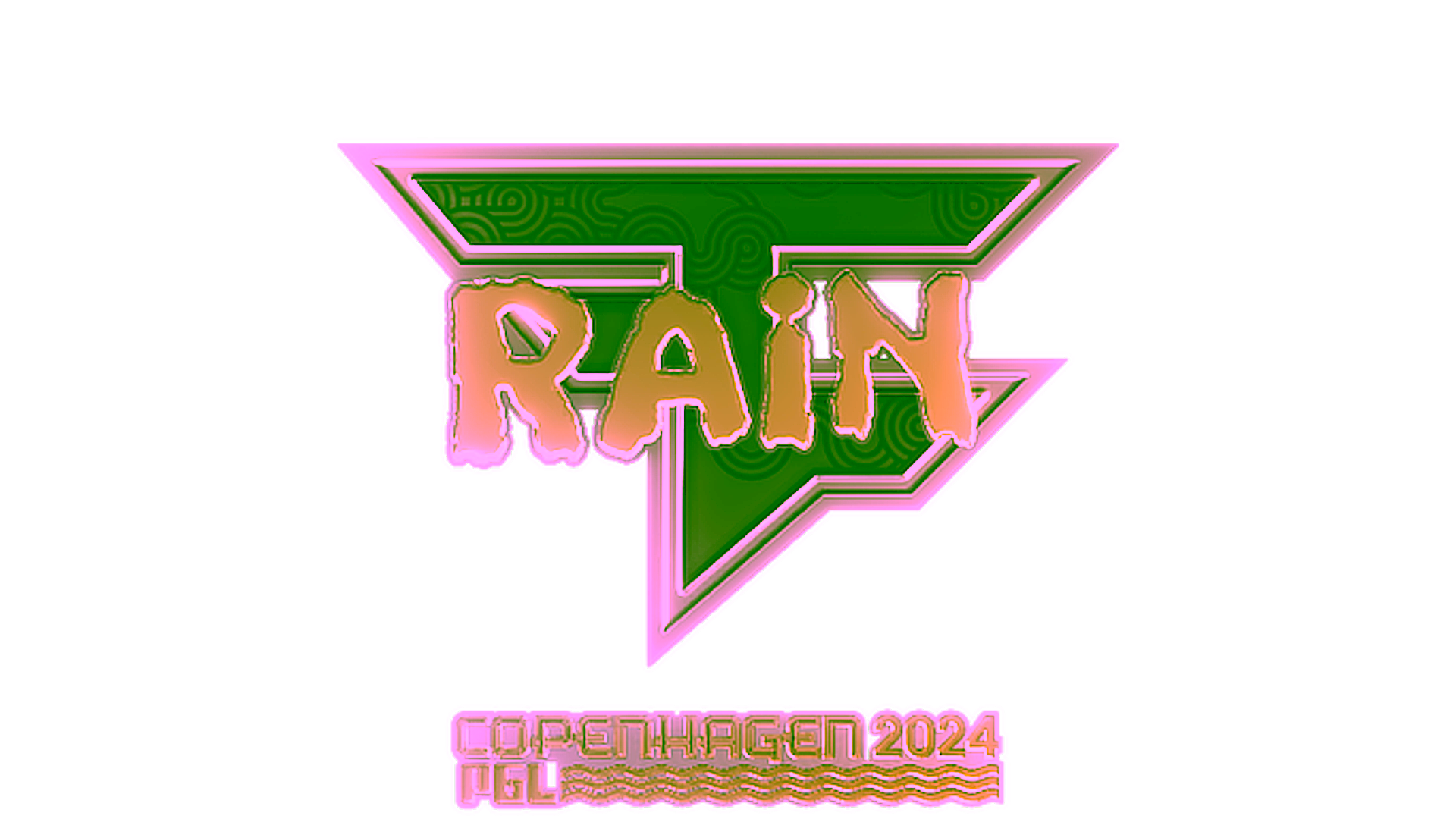 Display for Sticker | rain (Gold) | Copenhagen 2024