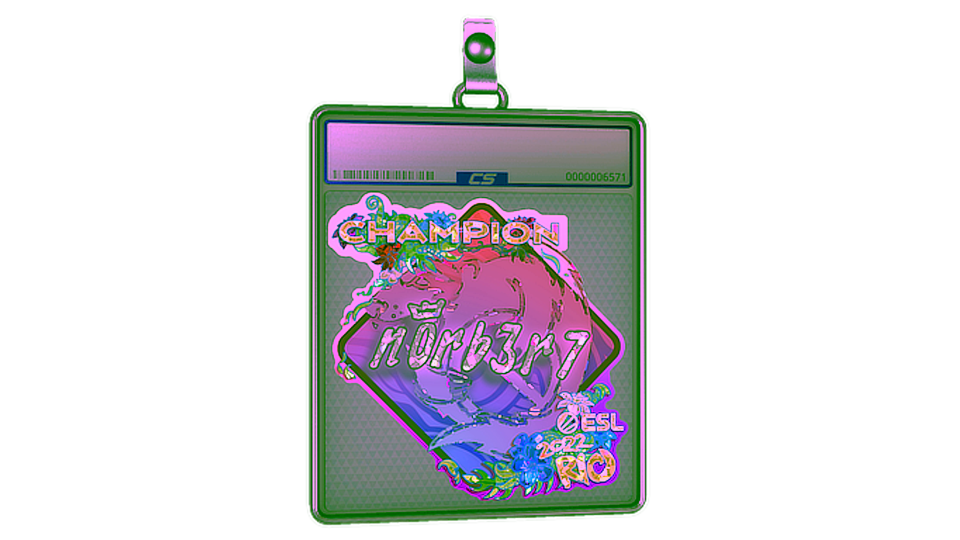 Display for Sticker Slab | n0rb3r7 (Glitter, Champion) | Rio 2022