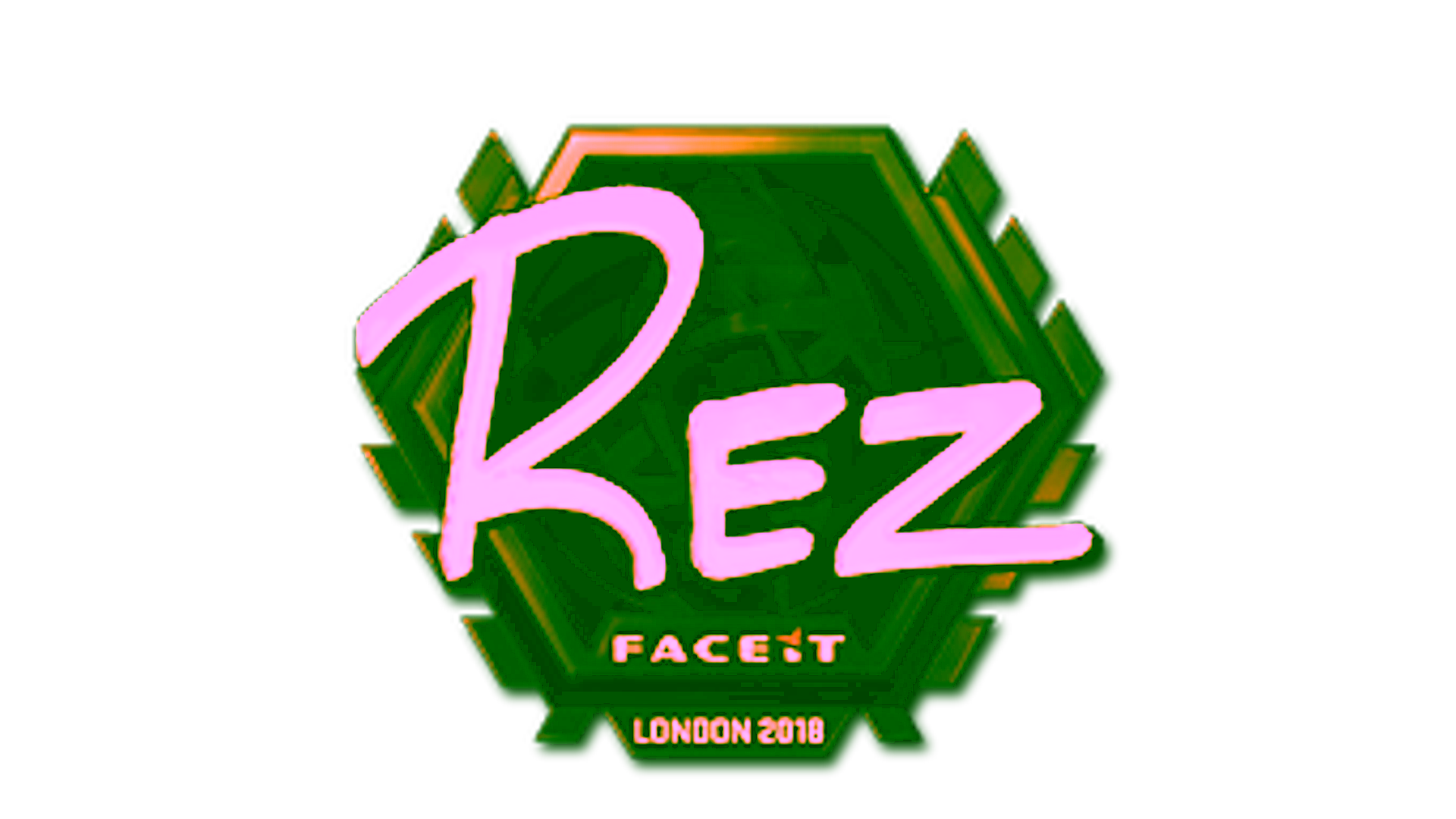 Display for Sticker | REZ (Gold) | London 2018