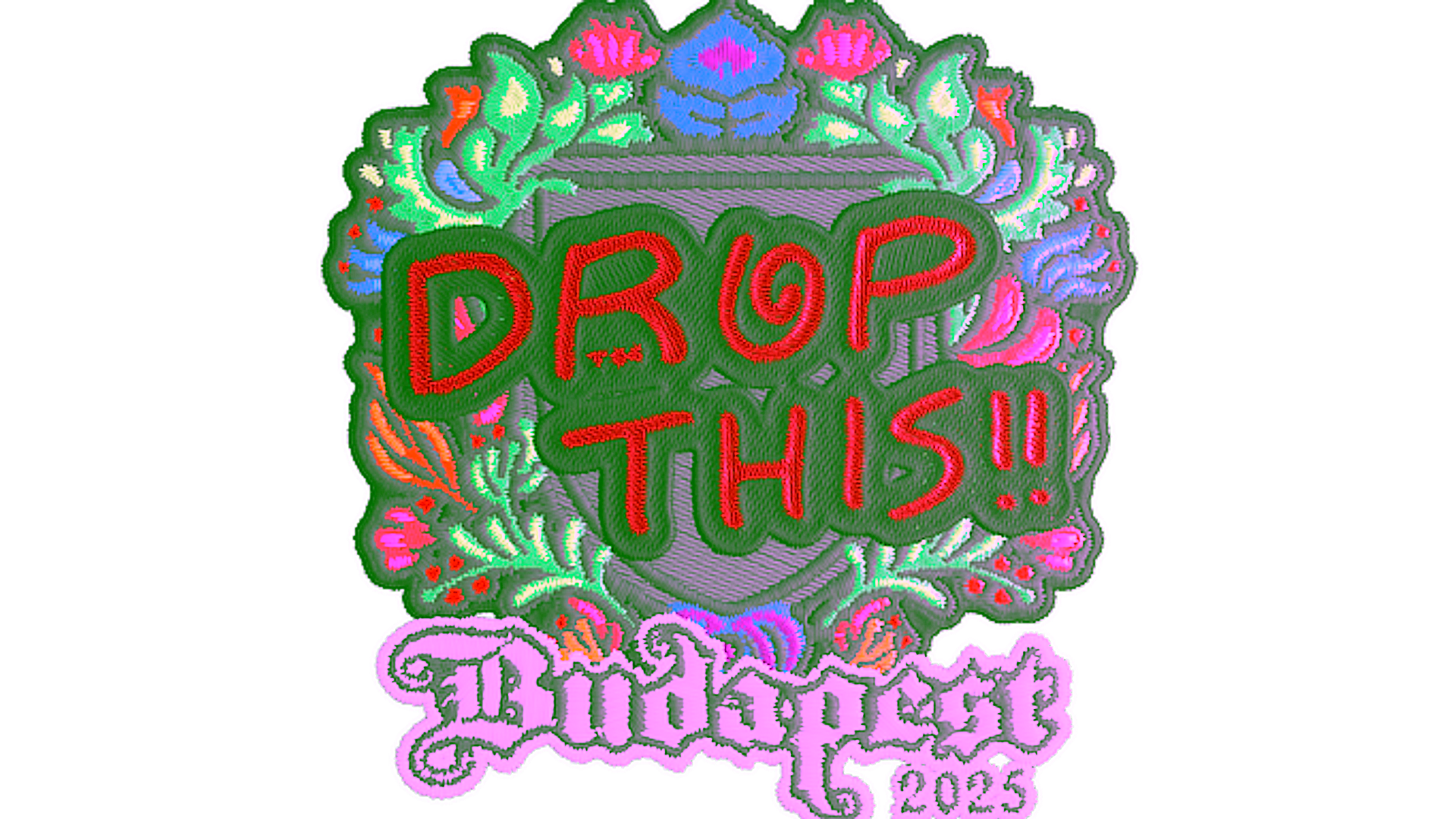 Display for Sticker | drop (Embroidered) | Budapest 2025