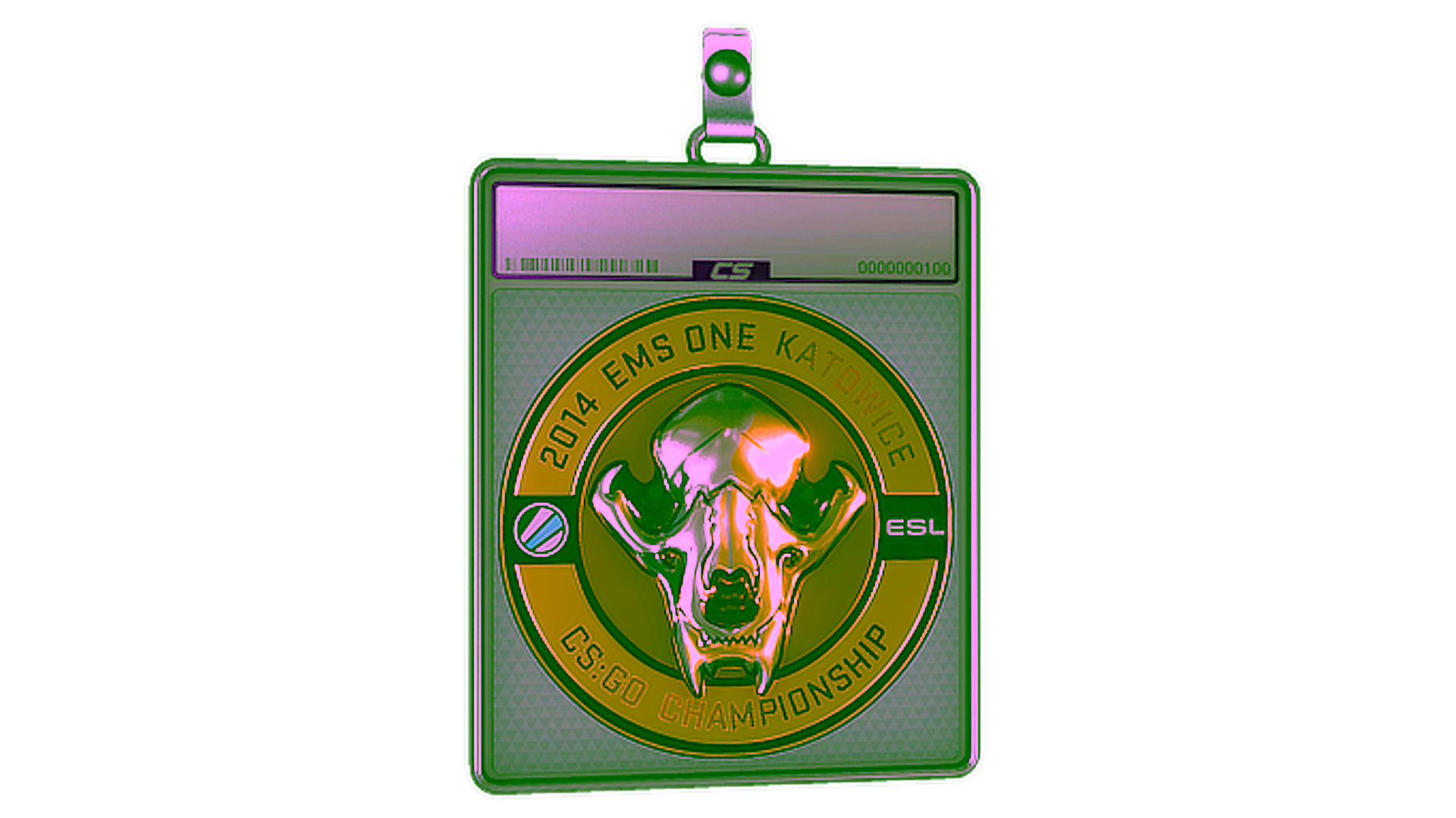 Display for Sticker Slab | Gold ESL Skull (Foil) | Katowice 2014