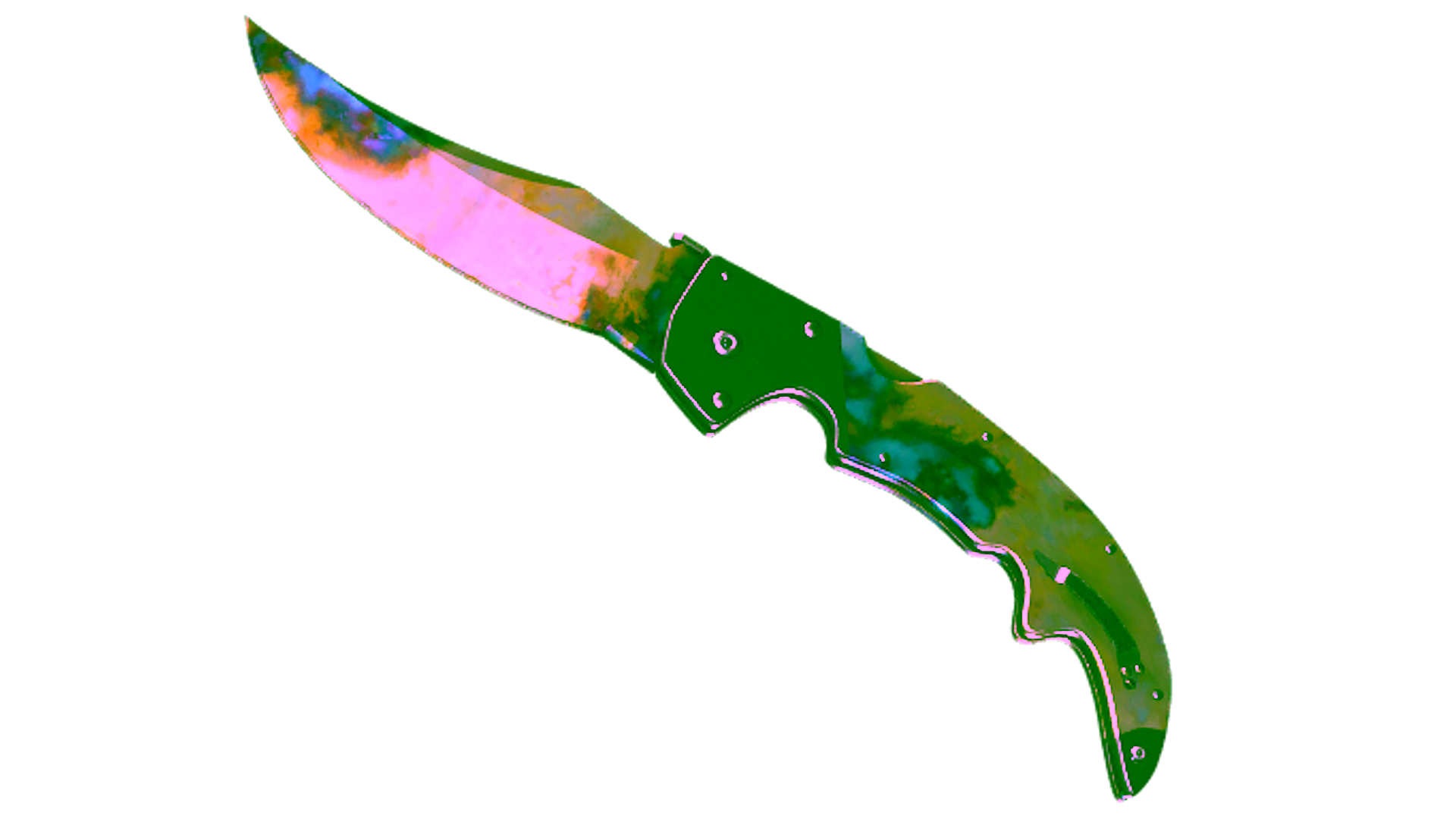 Display for ★ StatTrak™ Falchion Knife | Case Hardened (Minimal Wear)