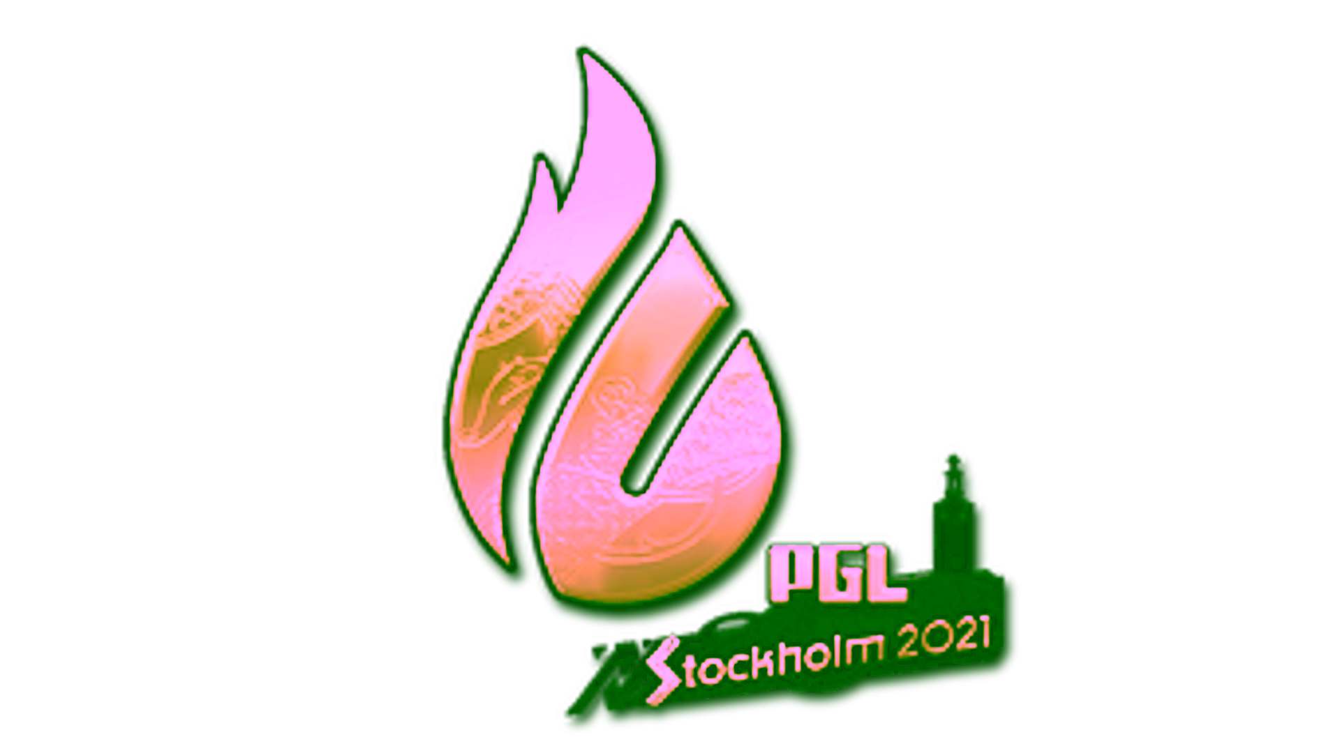 Display for Sticker | Copenhagen Flames (Gold) | Stockholm 2021