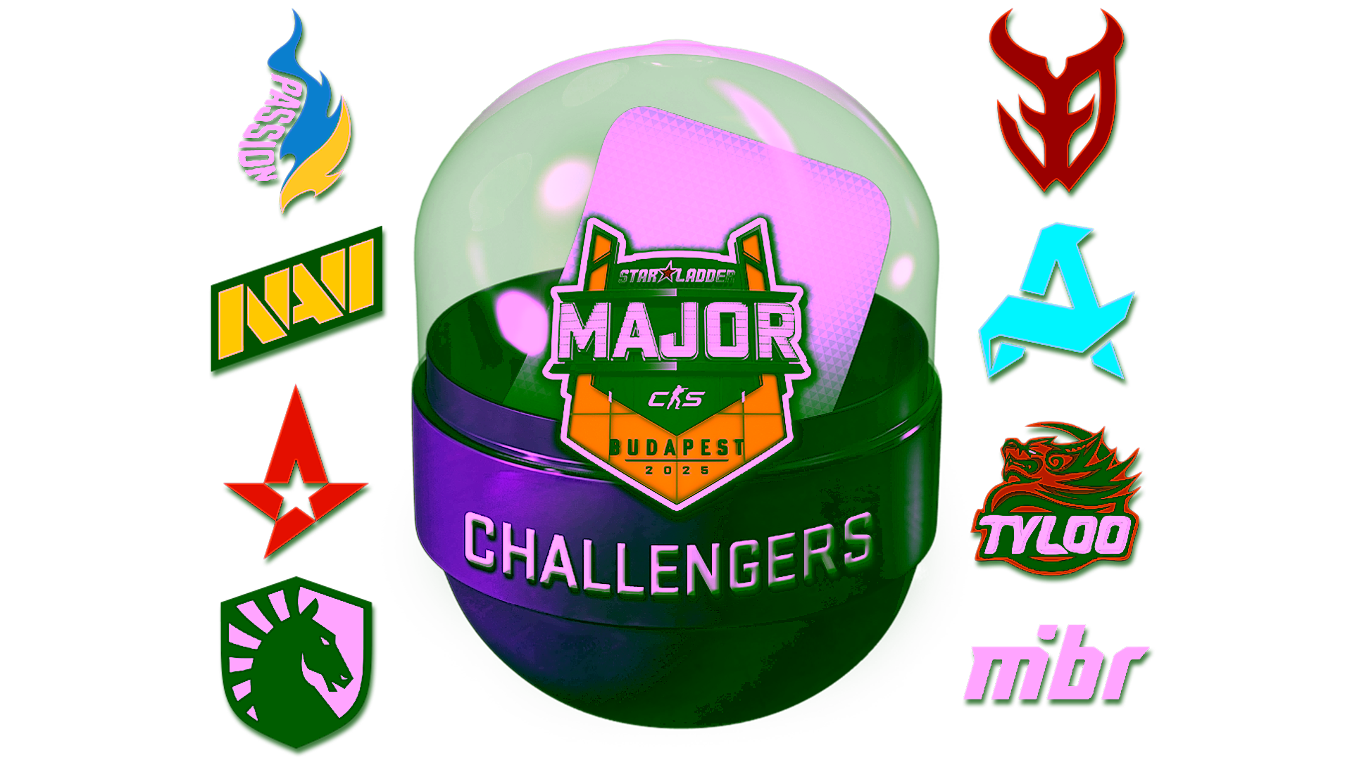 Display for Budapest 2025 Challengers Sticker Capsule