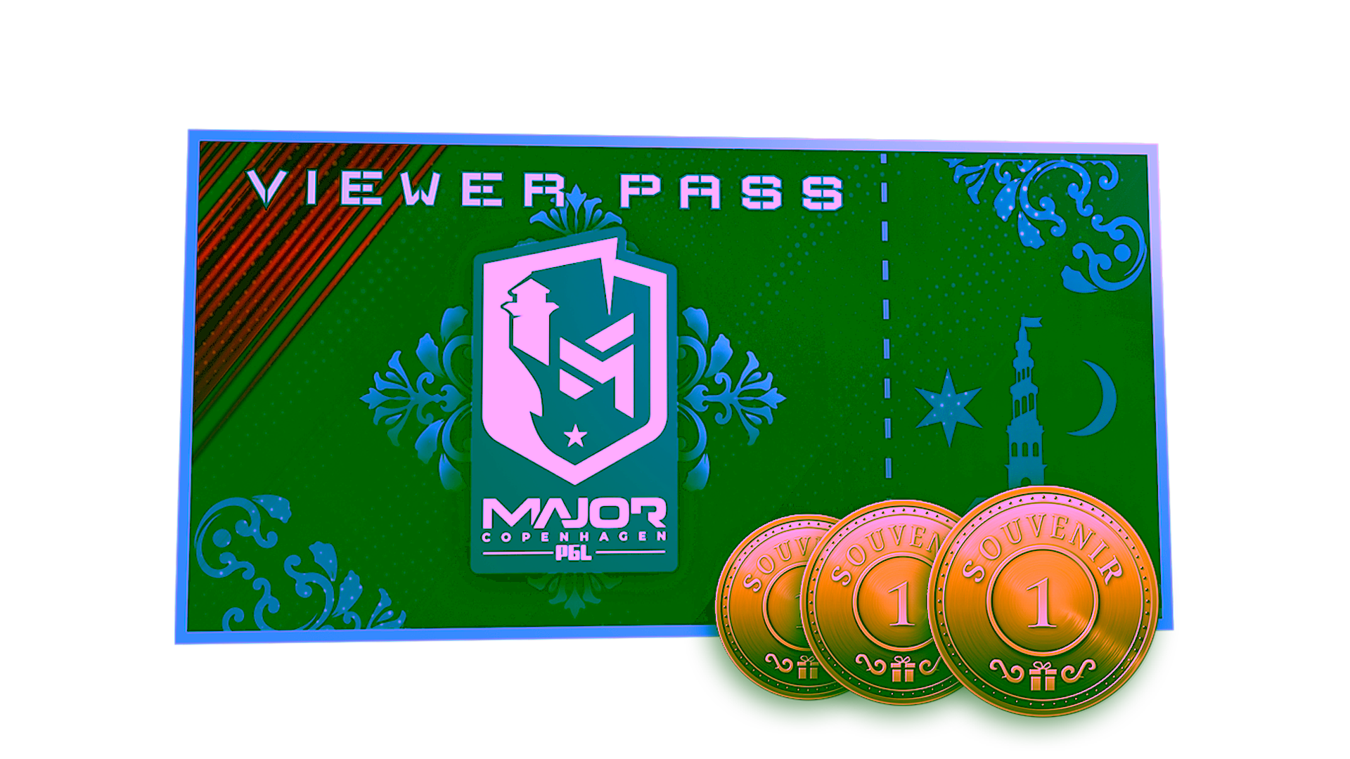 Display for Copenhagen 2024 Viewer Pass + 3 Souvenir Tokens