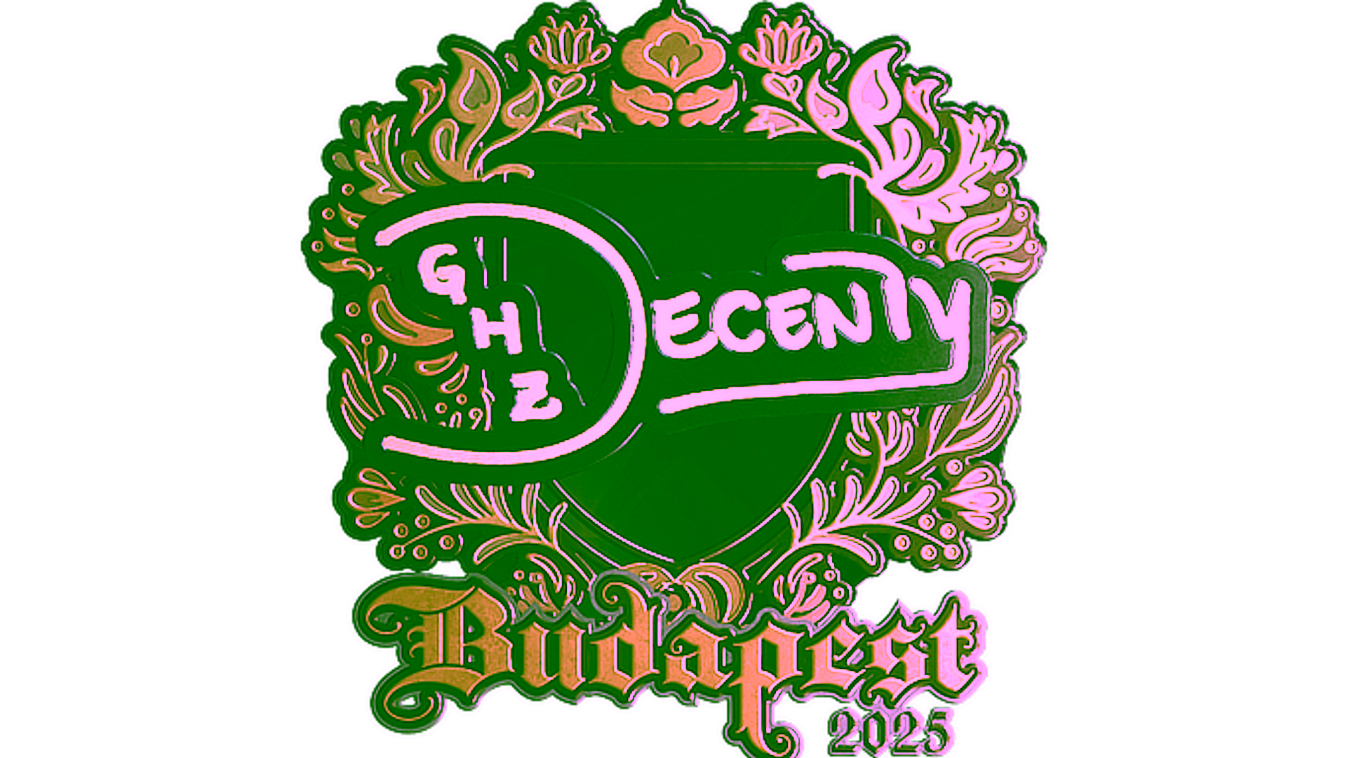 Display for Sticker | decenty (Gold) | Budapest 2025