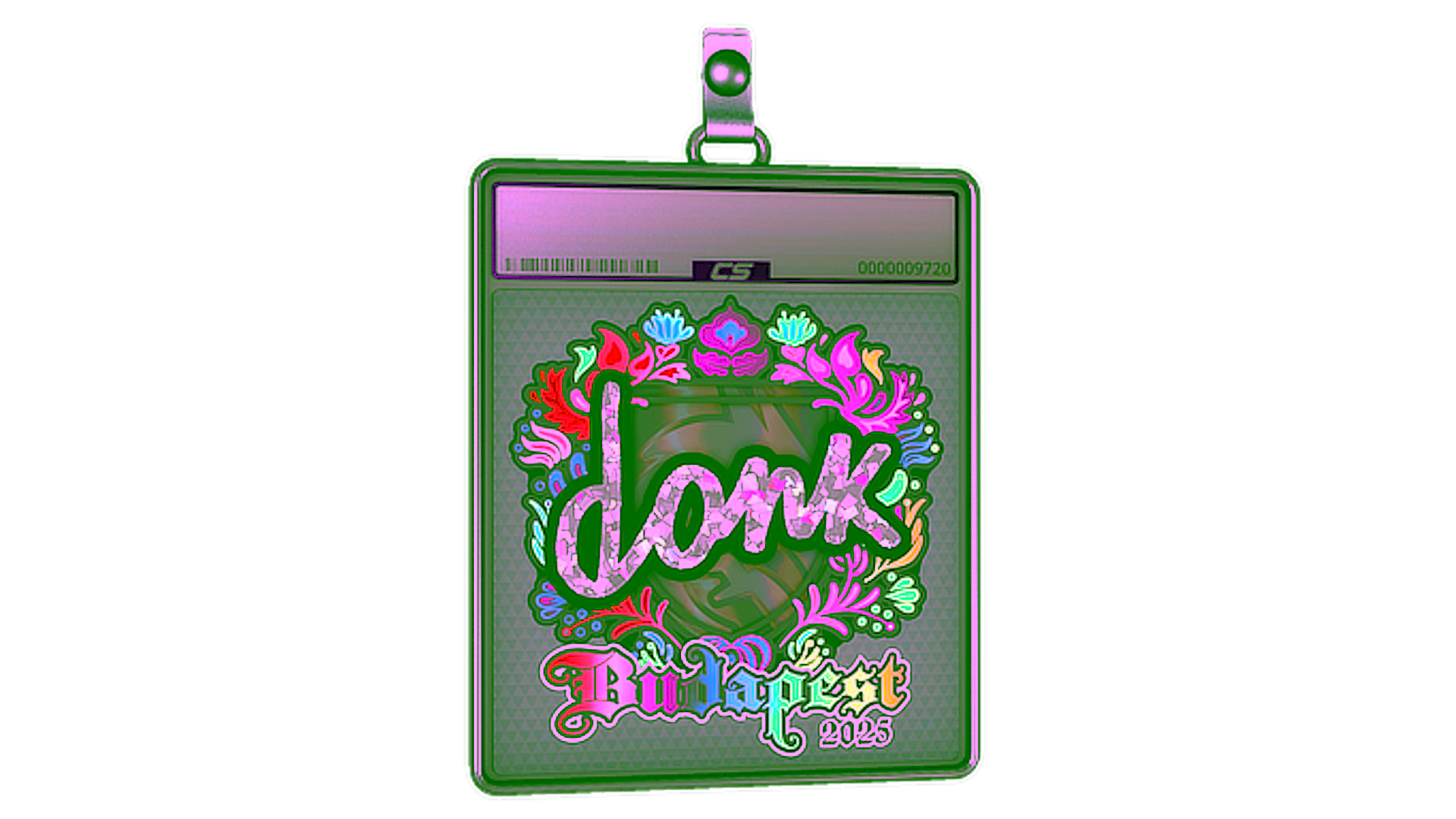 Exibição para Sticker Slab | donk (Holo) | Budapest 2025