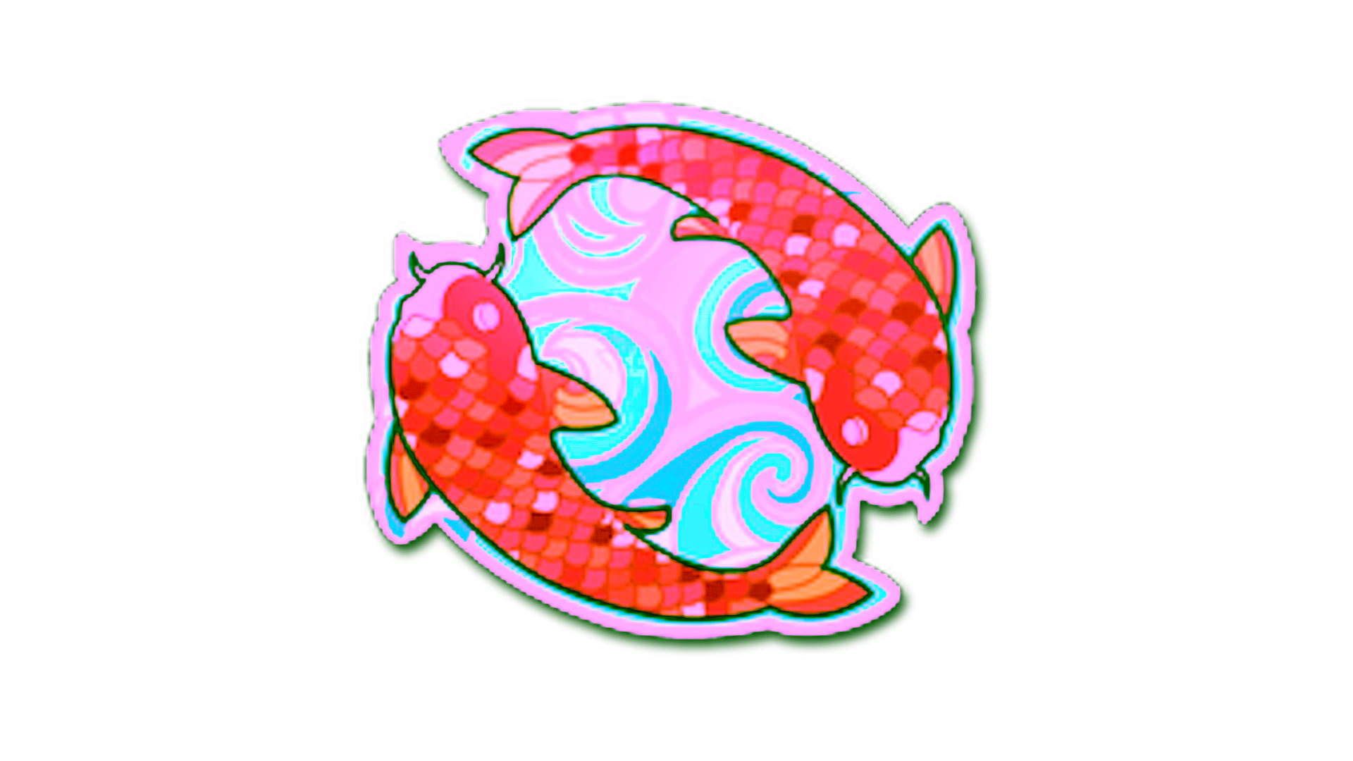 Display for Sticker | Twin Koi