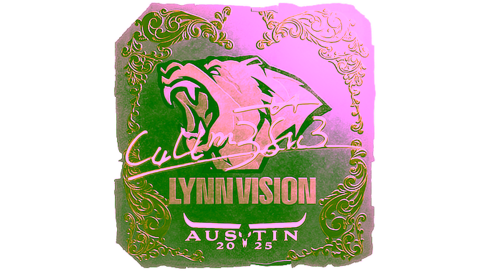 Display for Sticker | C4LLM3SU3 (Gold) | Austin 2025