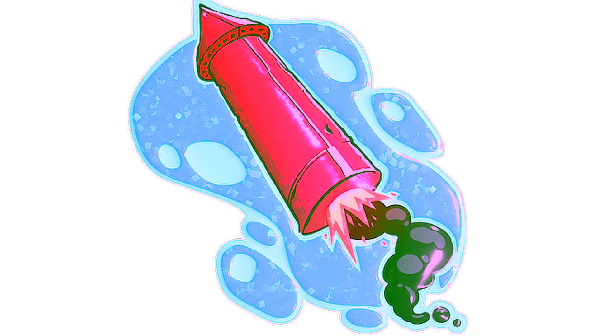 Visar för Sticker | Big Red Rocket (Glitter)