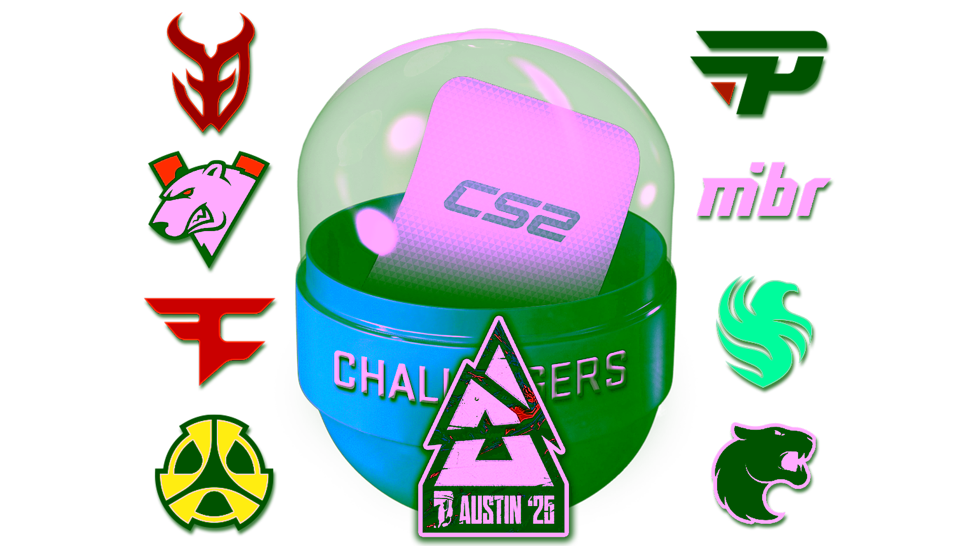 Display for Austin 2025 Challengers Sticker Capsule