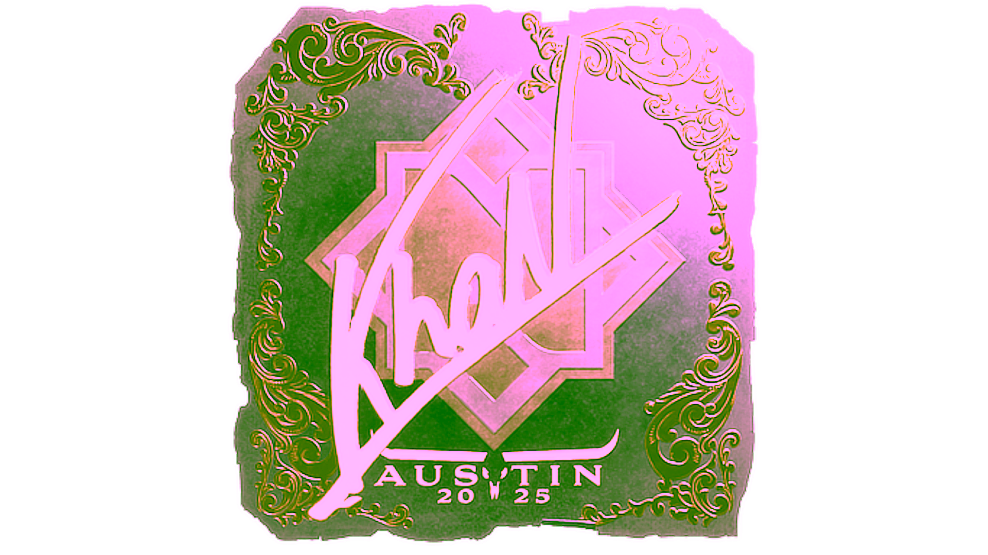 Visar för Sticker | khaN (Gold) | Austin 2025